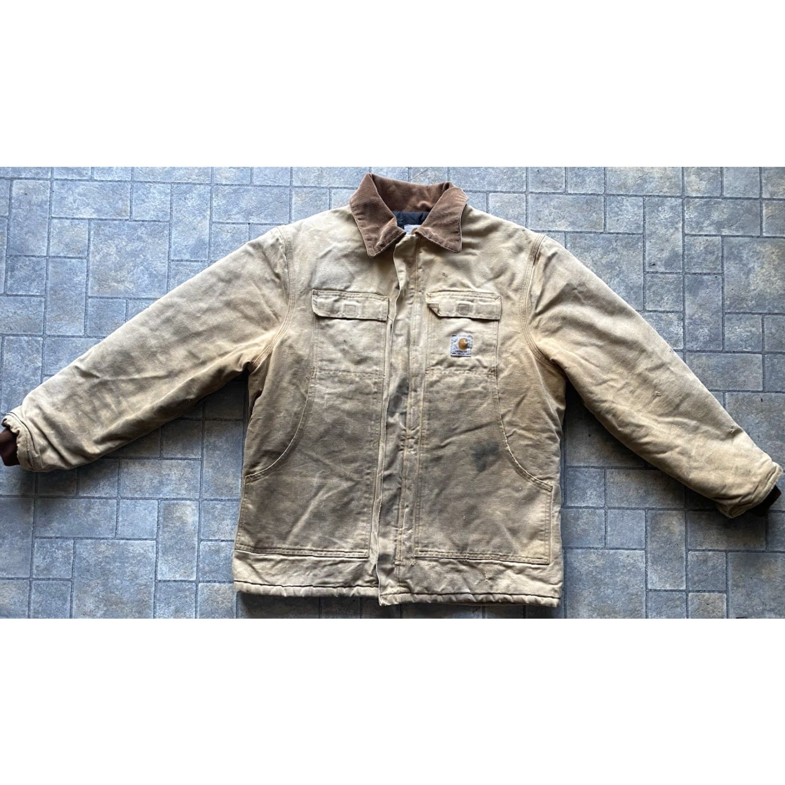 Carhartt VINTAGE Carhartt CQ186 Jacket Coat Brown 44 Men Damaged Flaws USA Made Jacket Coat Mens Brown 44 Vintage Damaged Size US S / EU 44-46 / 1 - 2 Thumbnail