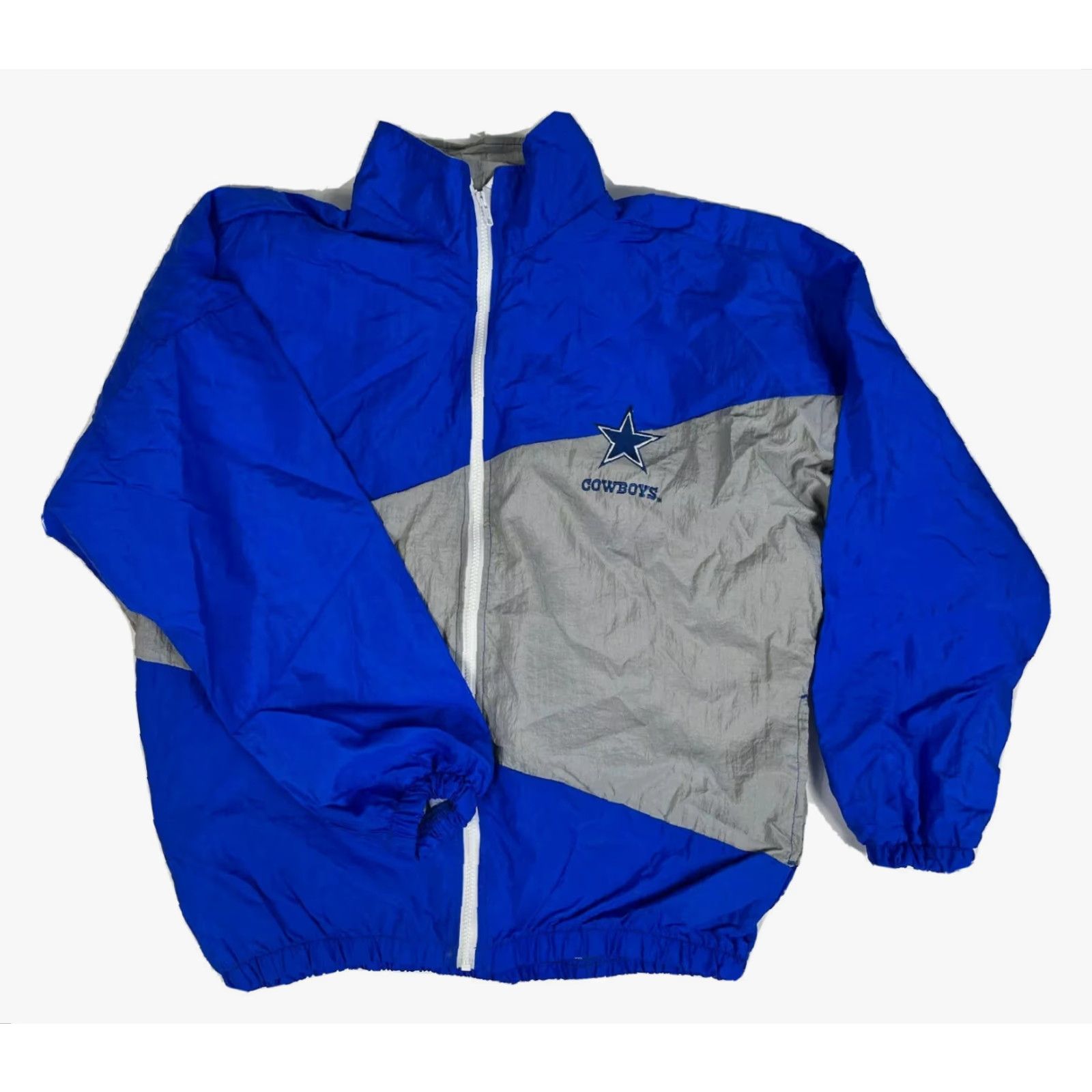 Vintage VINTAGE Horizon by Kaye Sportswear Dallas Cowboys Windbreaker Jacket XL Blue and Gray Logo Embroidered Full Zip Men Jacket Windbreaker USA 90s Size US XL / EU 56 / 4 - 2 Thumbnail