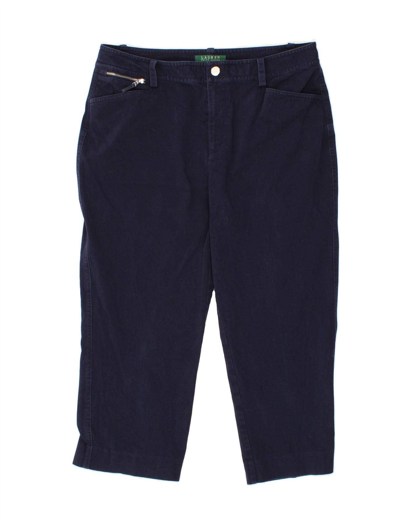 Ralph Lauren Womens Capri Trousers US 8 Medium W30 L22 Navy Blue Cotton Size 27" / US 4 / IT 40 - 1 Thumbnail