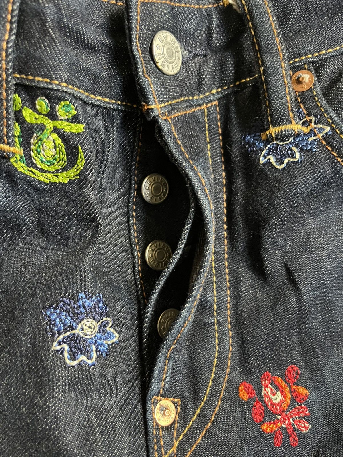 Evisu Evisu diacock selvedge embroided denim Size US 33 - 6 Thumbnail