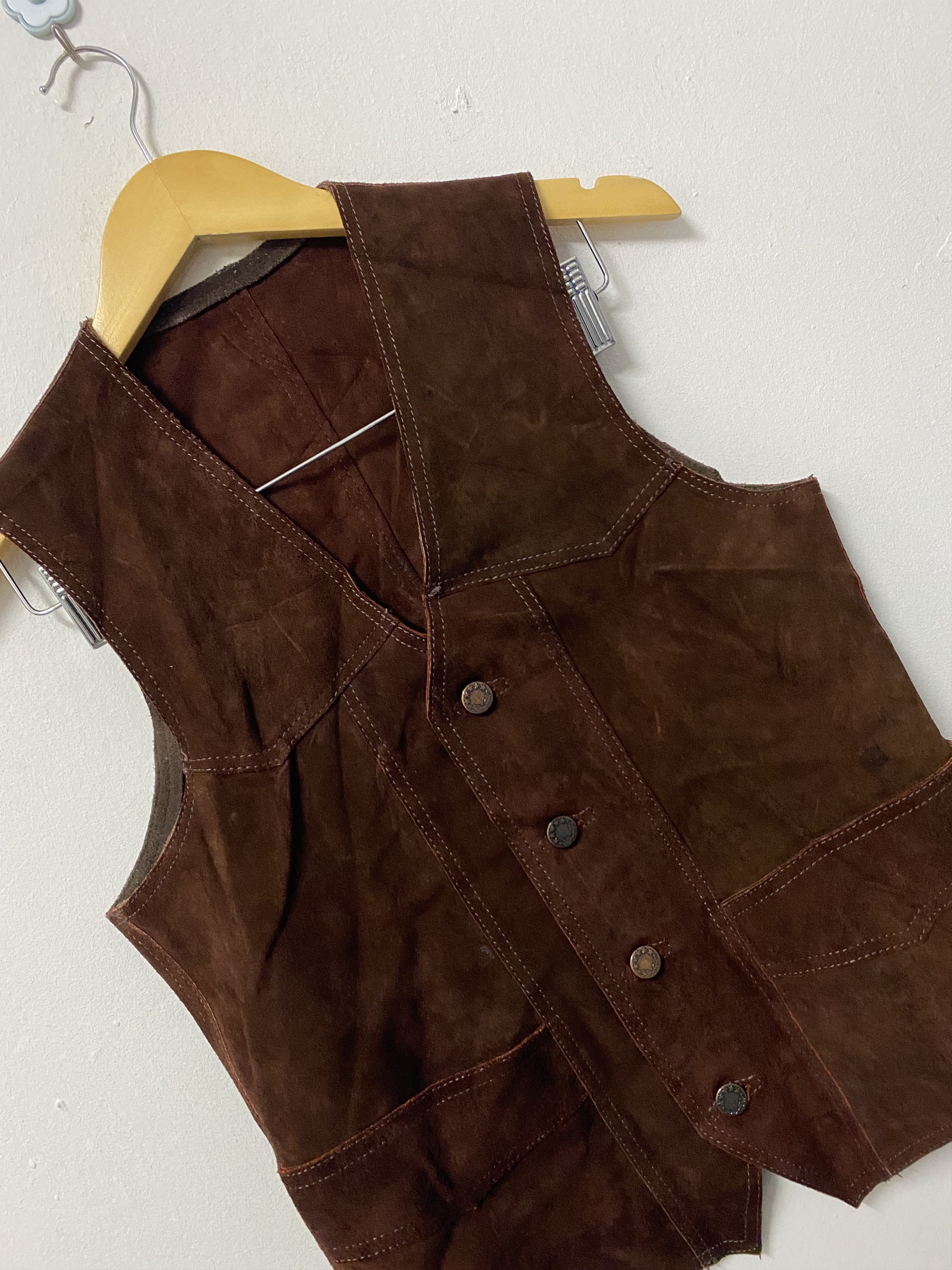 Genuine Leather Frean Fashion Custom Made Vest Real Leather Size 38S - 6 Thumbnail
