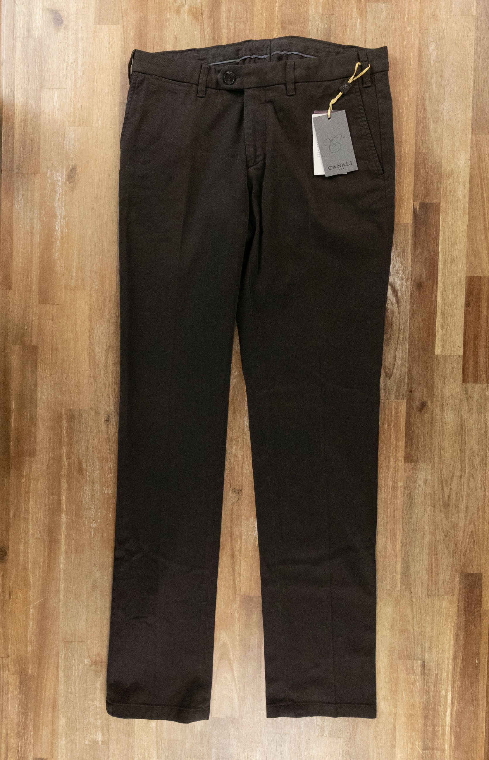 image of Canali Dark Green Cotton Chino Pants Trousers 32 Us / 48 It, Men's