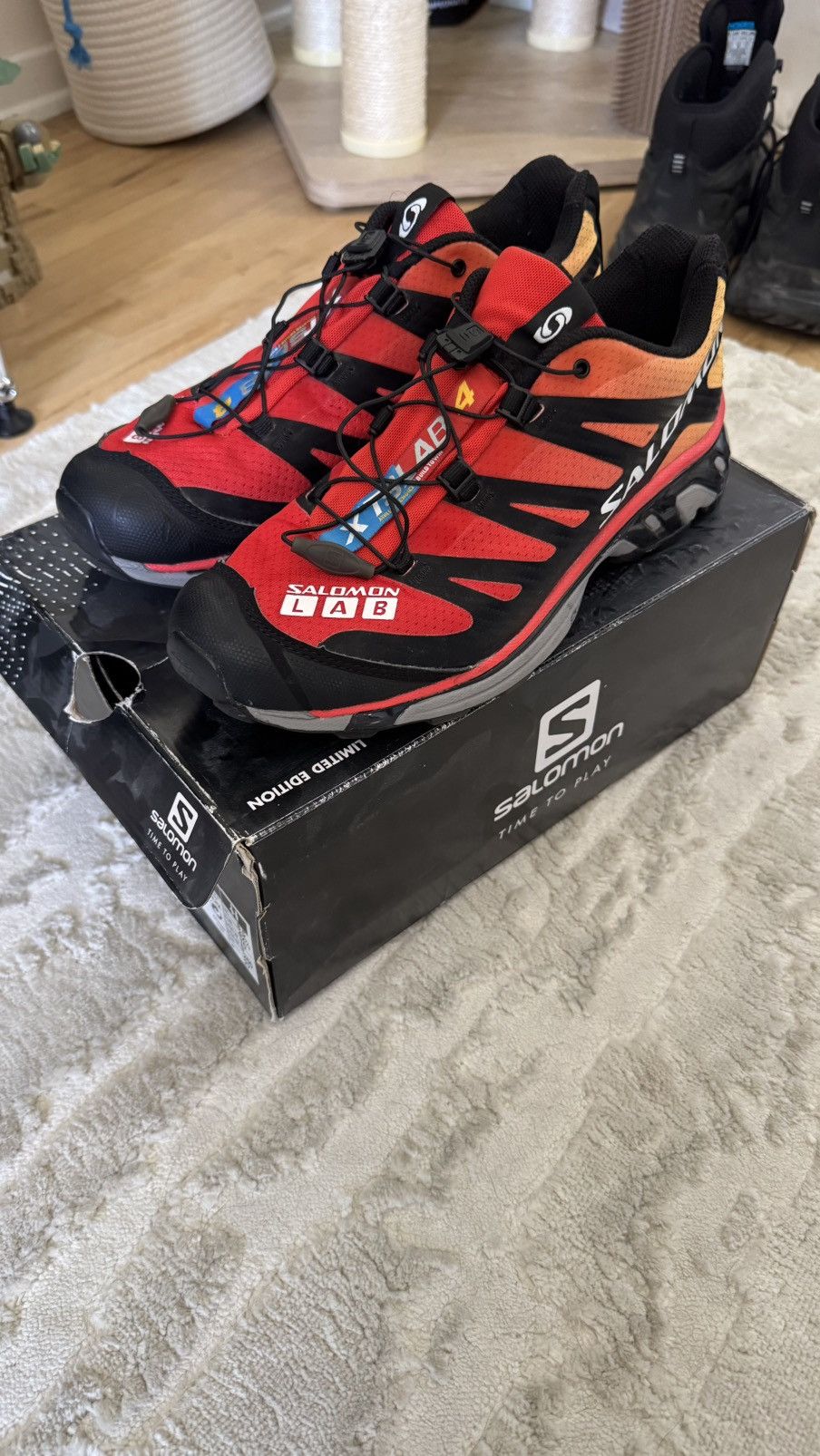 Salomon Salomon Men's S/Lab Xt-4 Adv Fiery Red Impact Yellow Size 9 Size US 9 / EU 42 - 1 Thumbnail