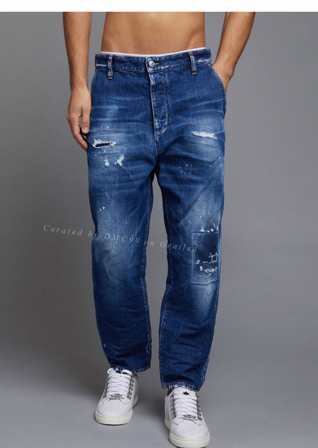 Dsquared2 DSQUARED2 Distressed Straight Ripped Jeans Size US 34 / EU 50 - 1 Thumbnail