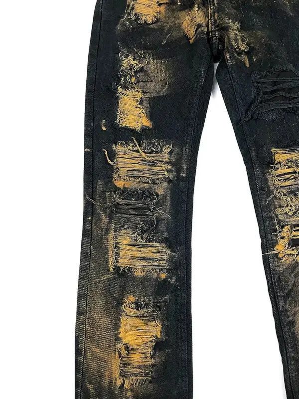 Jean Vintage handmade ripped raw edge micro-flared jeans Size US 32 / EU 48 - 4 Thumbnail