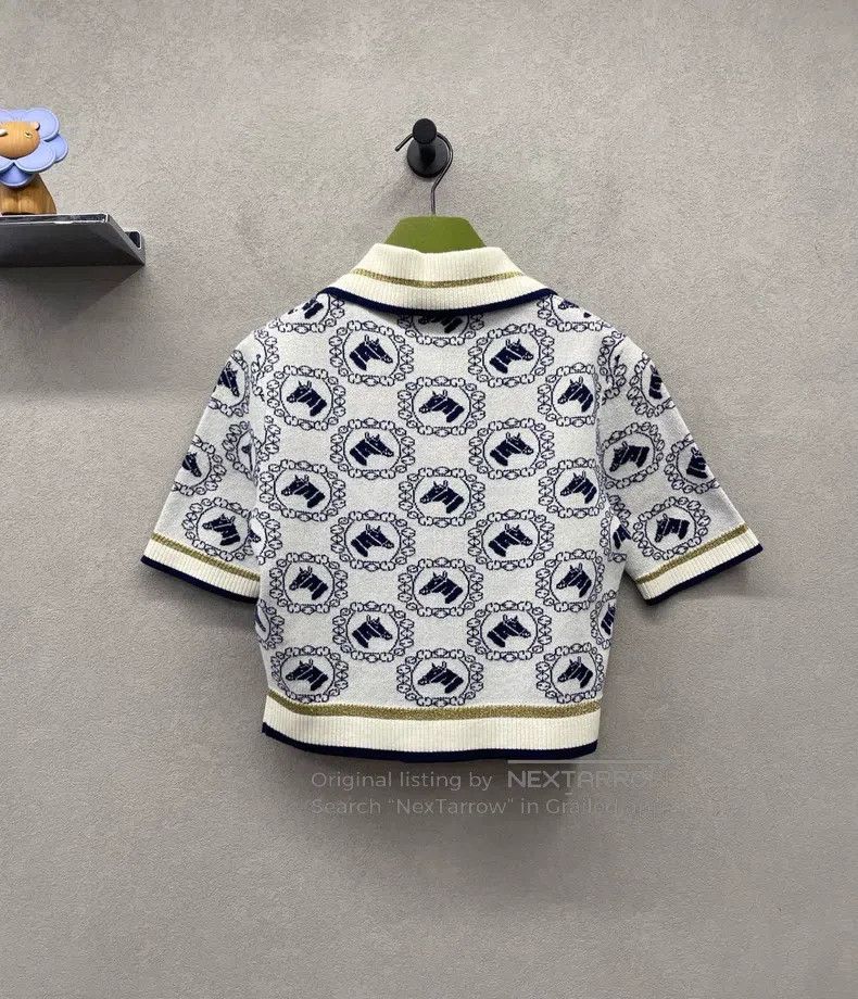 Gucci Gucci Animal pattern knitted short-sleeved polo shirt Size S / US 4 / IT 40 - 2 Thumbnail