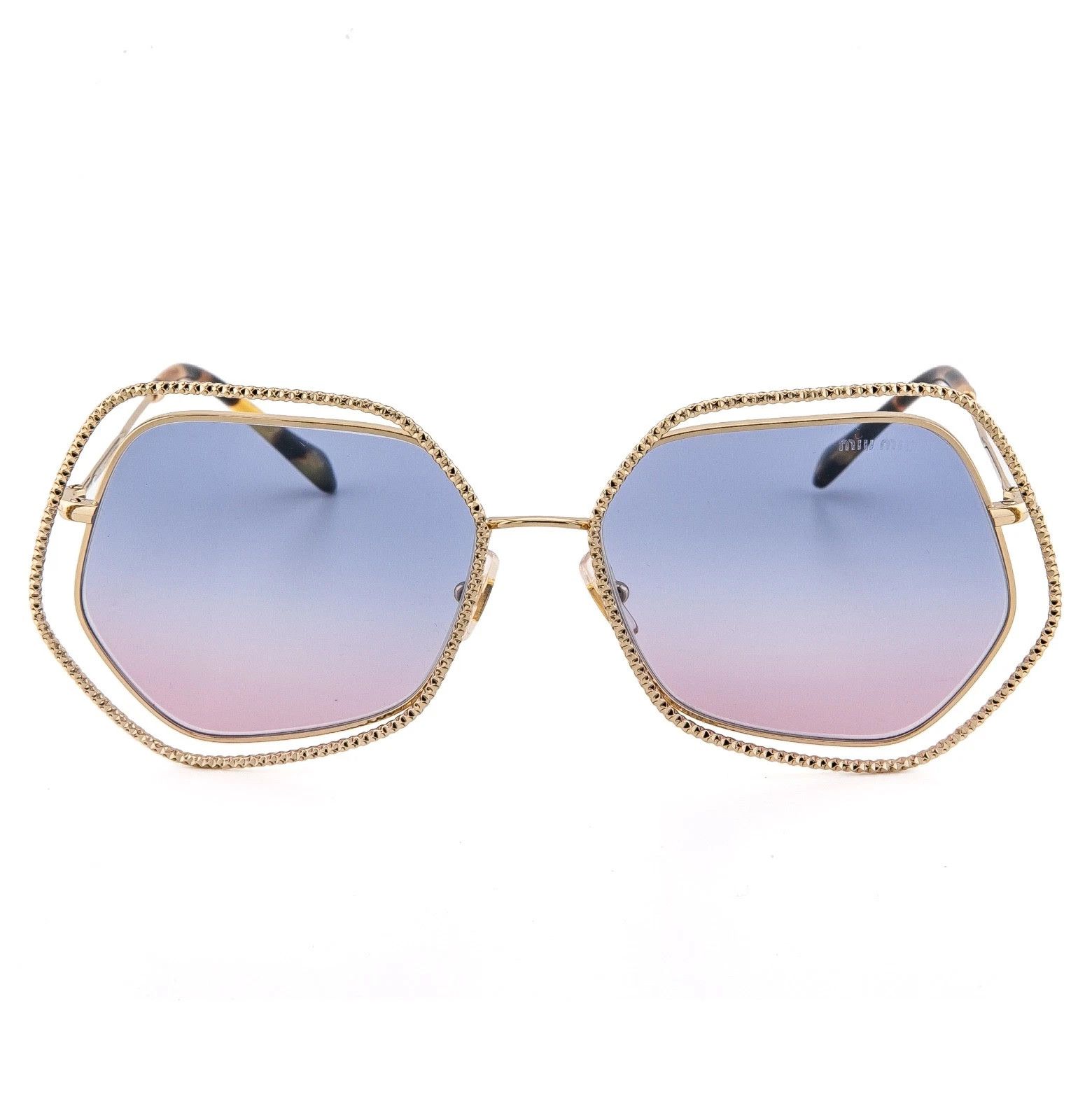 Miu Miu MIU MIU LA MONDAINE MU58VS Purple Gold Geometric 58V 58VS Size ONE SIZE - 2 Thumbnail