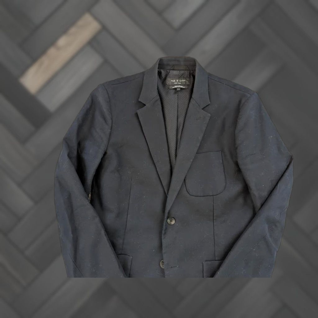 Rag & Bone Rag & Bone blazer Blazer 36 Black USA made cotton Twill Notch Lapel Men Regular 2-Button Single-Breasted Formal Vintage? Size 36R - 1 Thumbnail