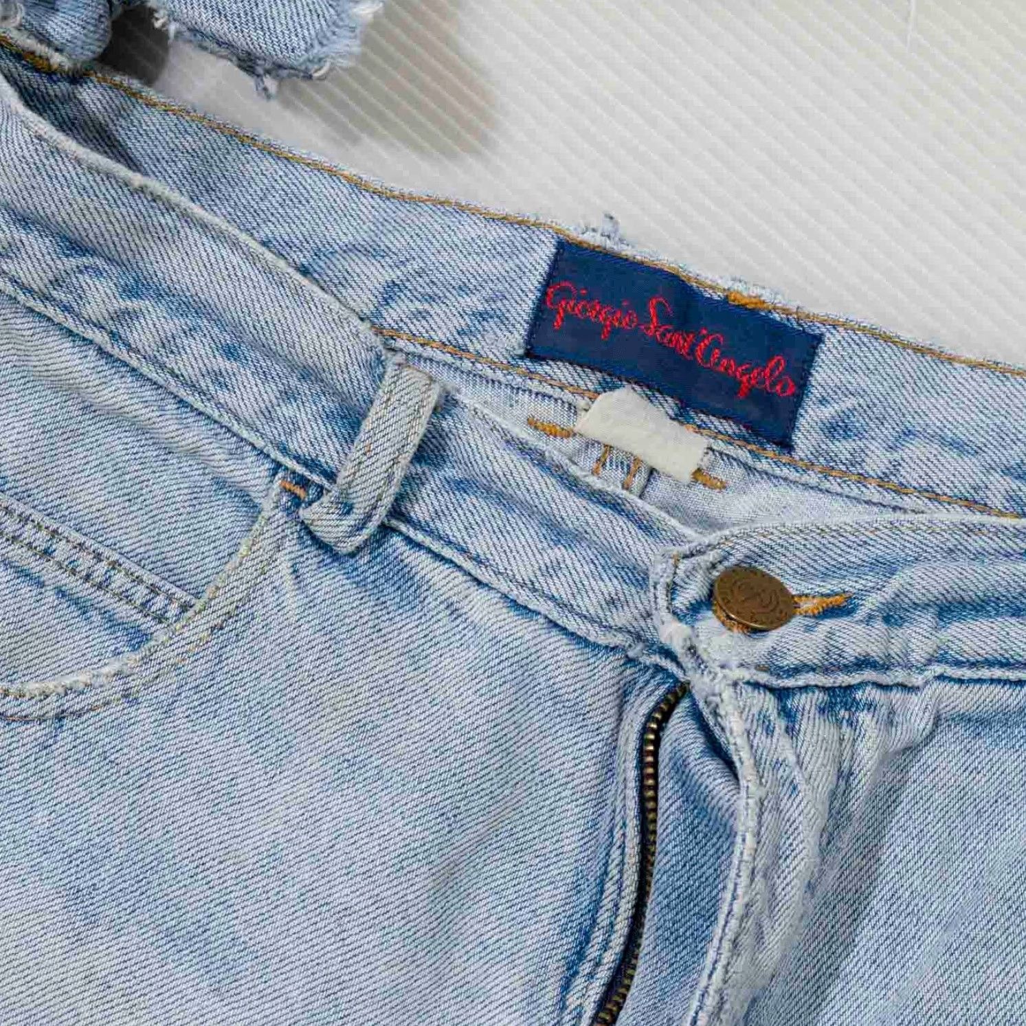 Old Navy VINTAGE Old Navy Denim Cutoff Shorts Thrashed 1990's Giorgio Sant Angelo; 28" Waist; 14" Inseam; Blue; Men Size US 28 / EU 44 - 2 Thumbnail