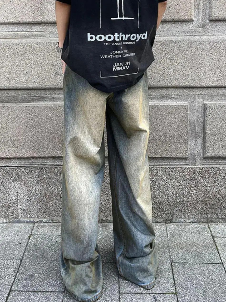 Japanese Brand Retro casual loose floor sweeping wide leg jeans Size US 32 / EU 48 - 5 Thumbnail