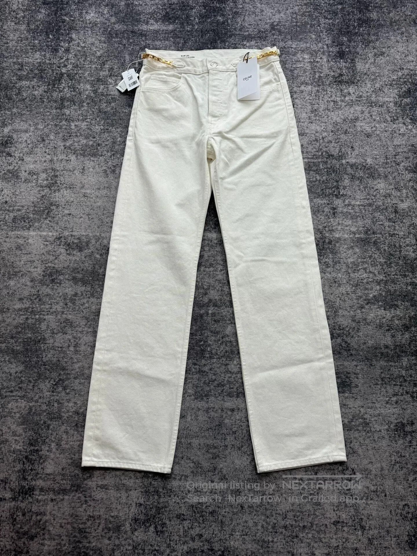 Celine celine white chain straight leg jeans. Size 25" / US 0 / IT 36 - 1 Thumbnail