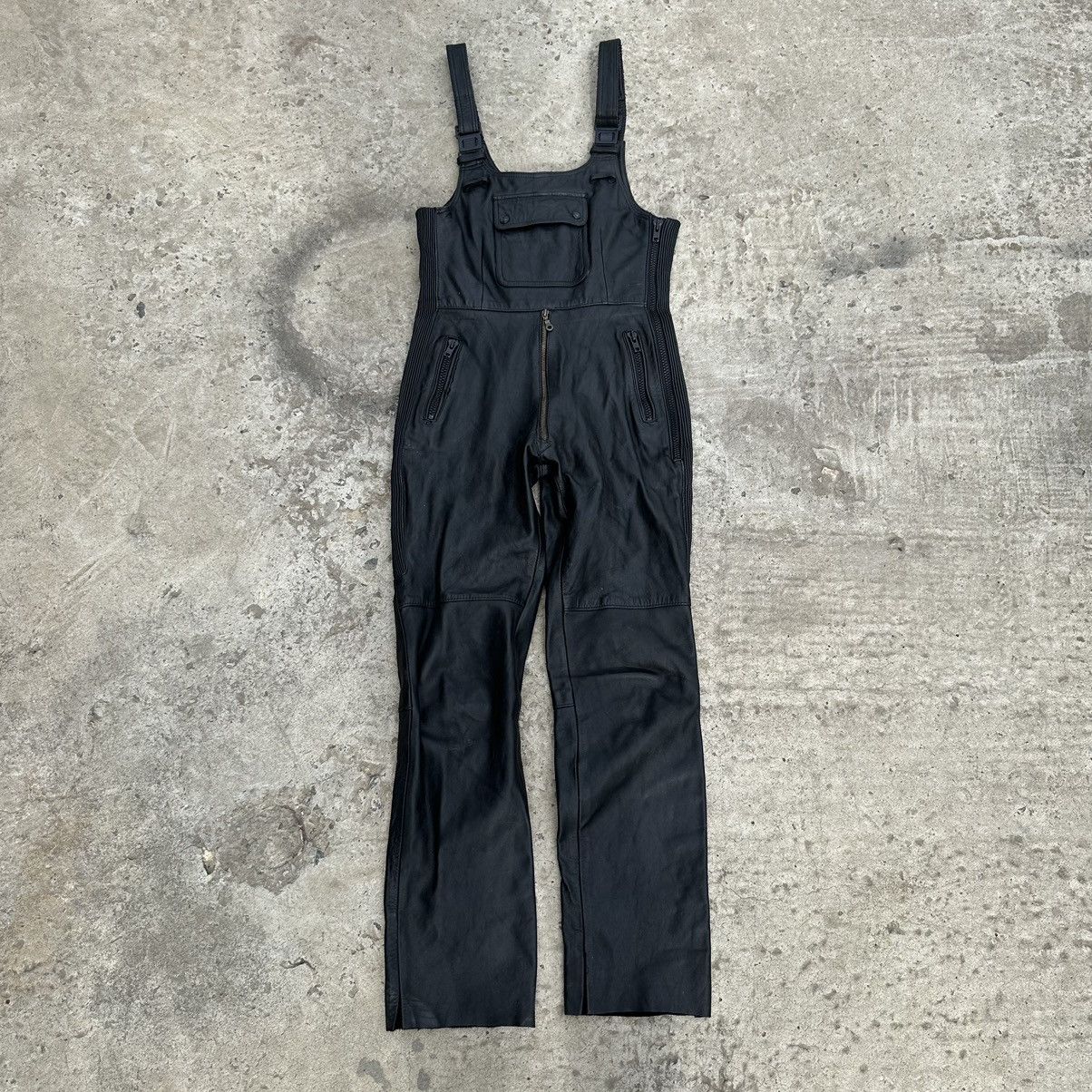 Vintage Vintage Moto Leather Pants Overalls Size 42 Style USA 00s Size 28" / US 6 / IT 42 - 1 Thumbnail