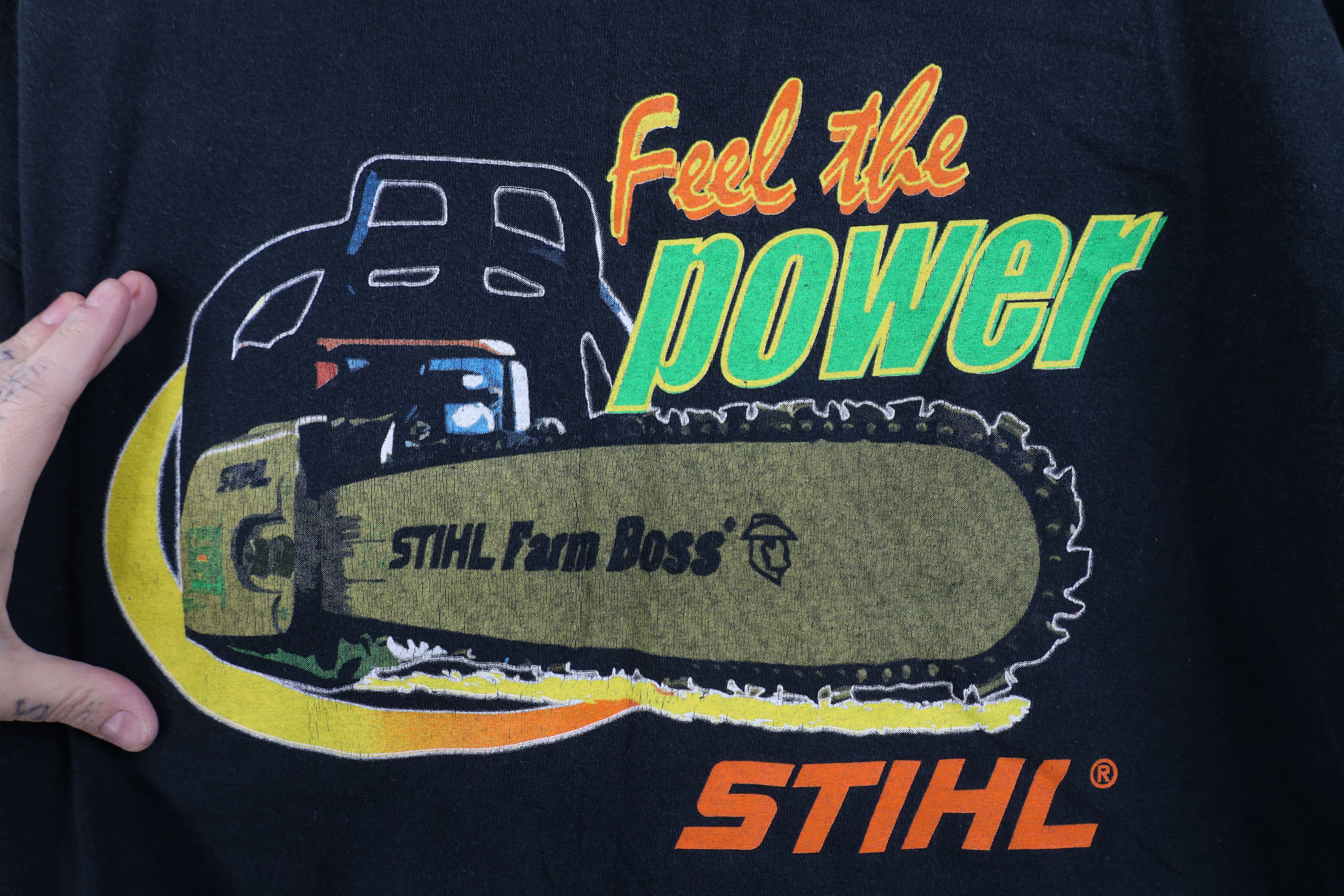 Fruit Of The Loom Vintage 90s Y2K Stihl Chainsaw Short Sleeve T-Shirt Size US XL / EU 56 / 4 - 11 Thumbnail