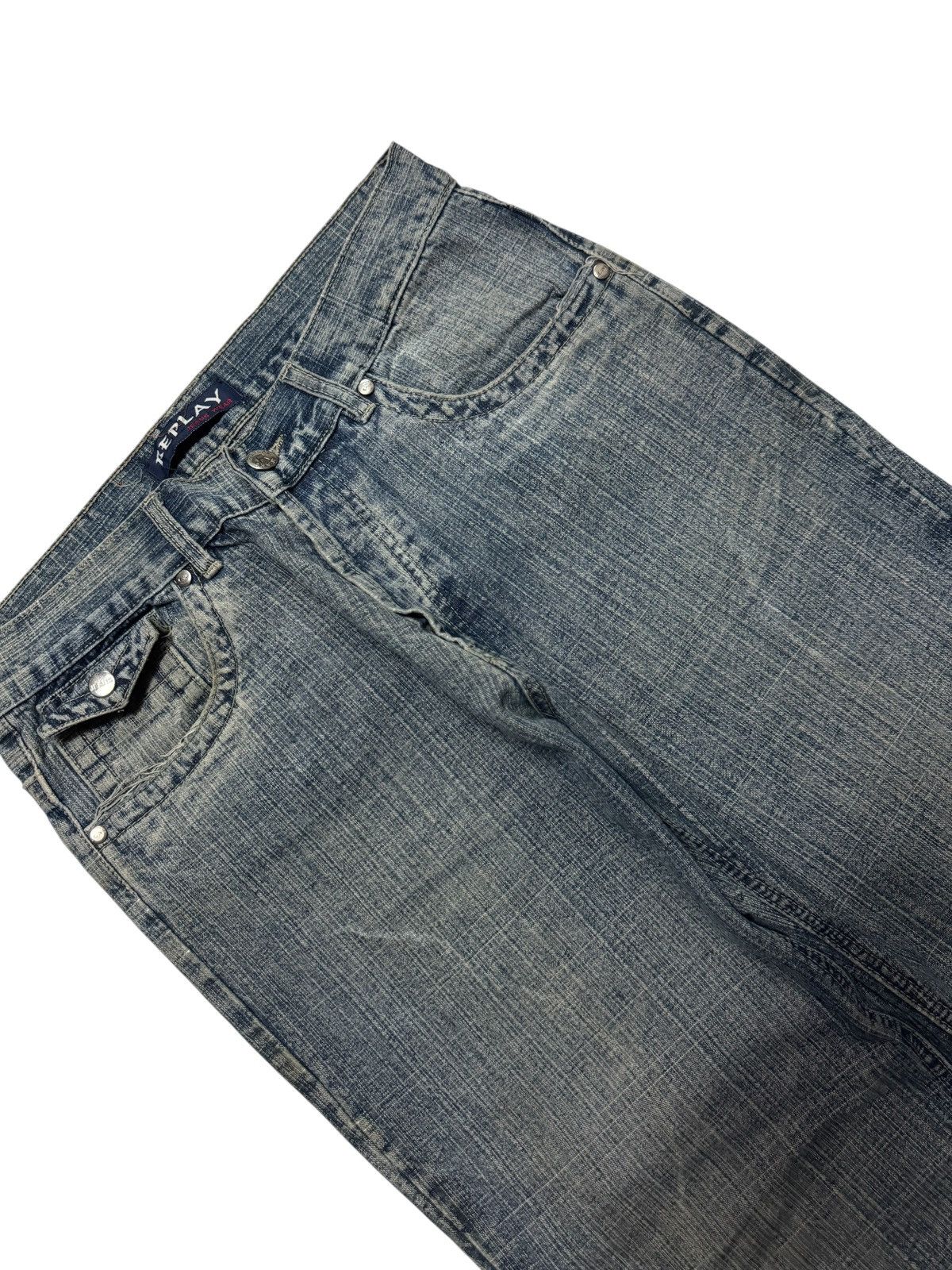 Vintage 💥VINTAGE💥REPLAY BAGGY RUSTY MUD-WASHED BLUE DENIM JEANS Size US 30 / EU 46 - 3 Thumbnail