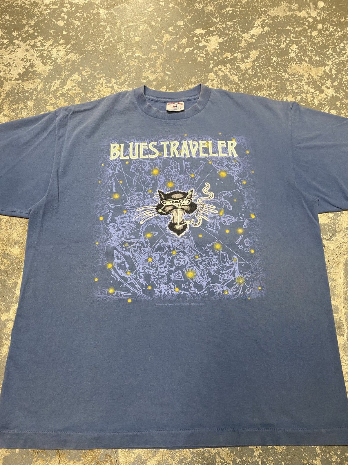 Japanese Brand × Vintage Vintage Blue Travelers Cat Straight On Till Morning Tshirt Size US XL / EU 56 / 4 - 8 Thumbnail