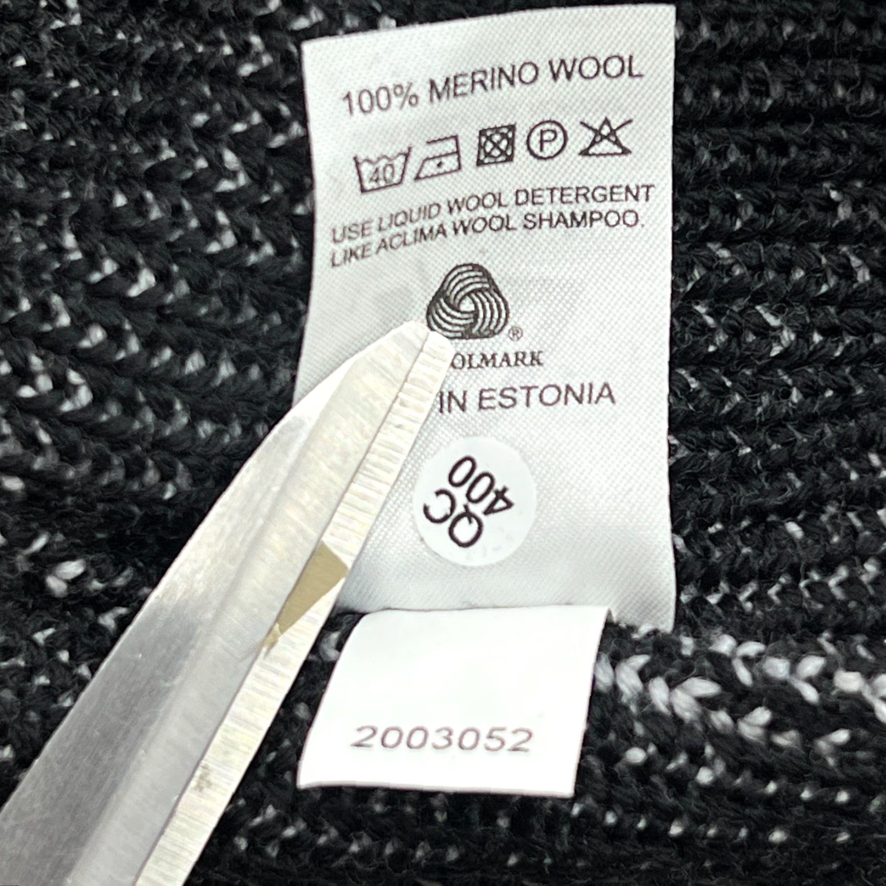 Vintage ACLIMA Beanie Hat One Size OS 100% Merino Wool Gray Black Ribbon Cuffed Ullvang Ulvang Unisex Adults Beanie Wool Knit Size ONE SIZE - 8 Thumbnail