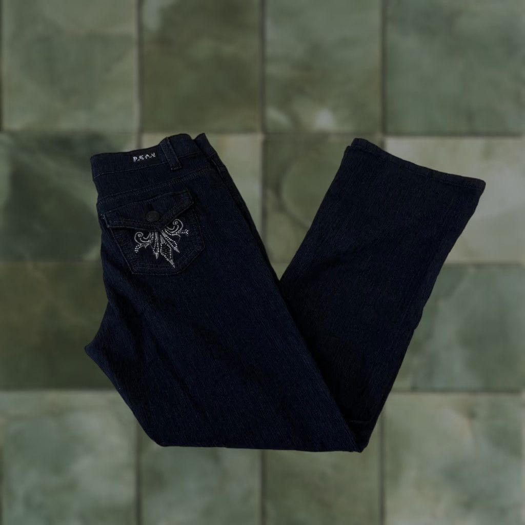 Vintage Beau Dawson Womens Bootcut Jeans 4P Petite Extra Large Dark Wash Mid Rise Flap Pockets Size 27" / US 4 / IT 40 - 1 Thumbnail
