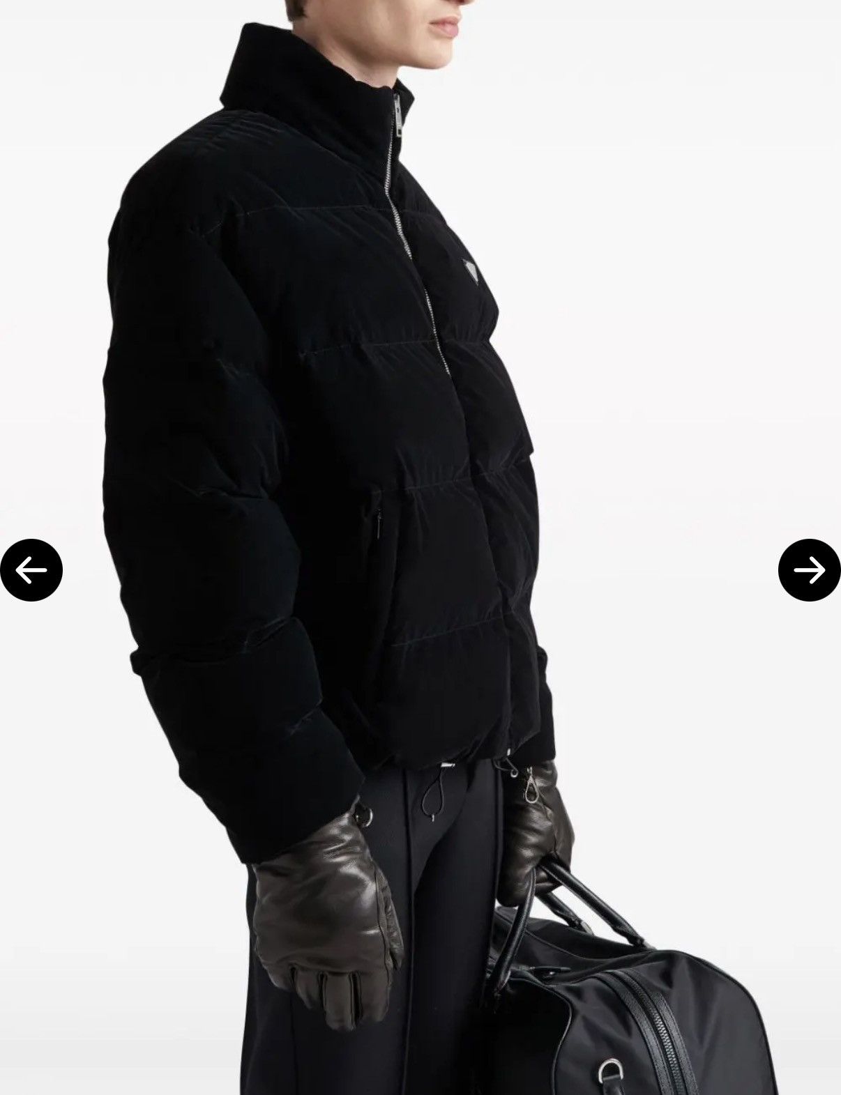 Prada PRADA Velvet Cropped Down Jacket Size US S / EU 44-46 / 1 - 5 Thumbnail