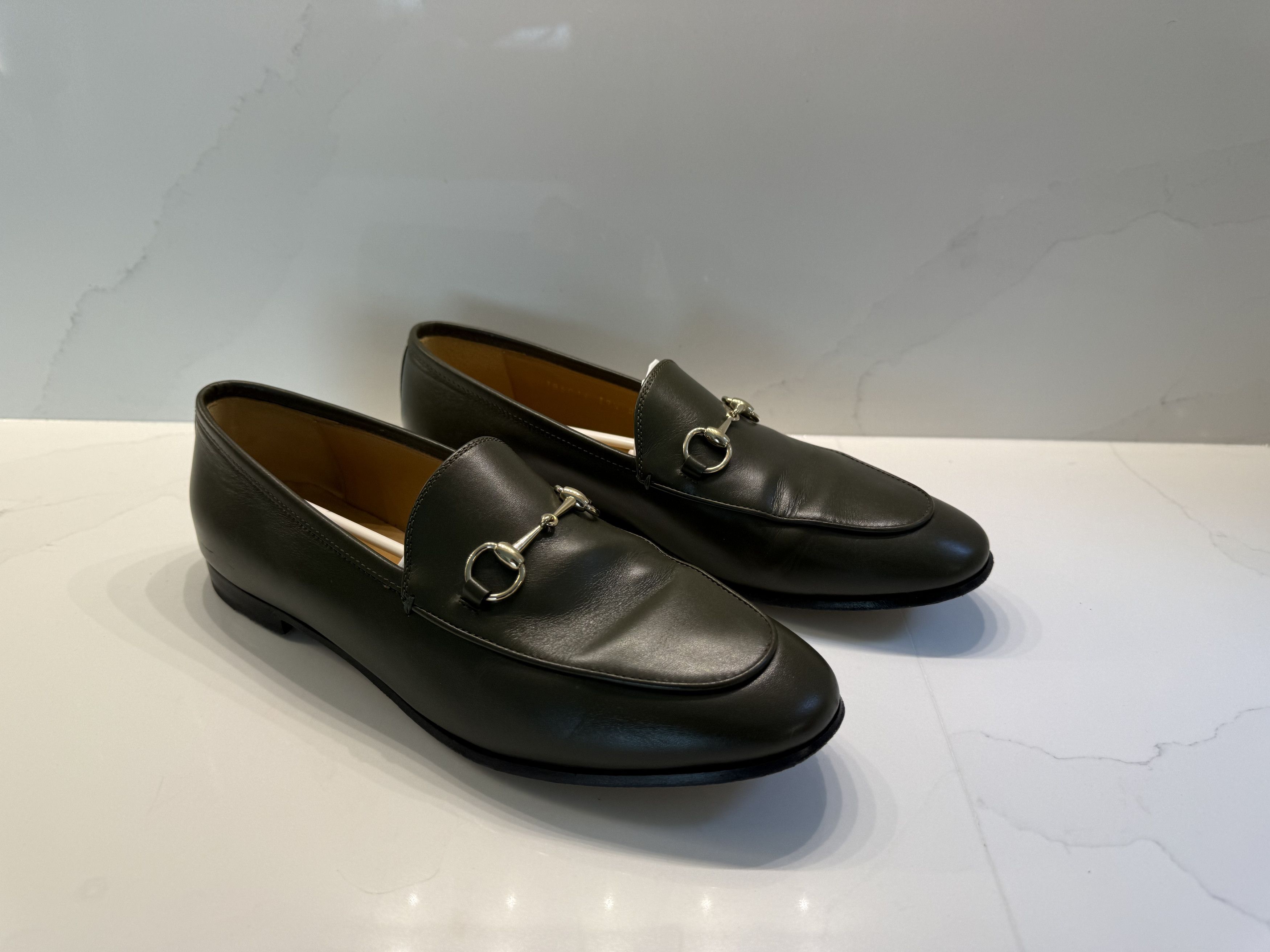 Gucci Gucci Luscious Green Jordaan Leather Loafers Size US 9.5 / IT 39.5 - 4 Thumbnail