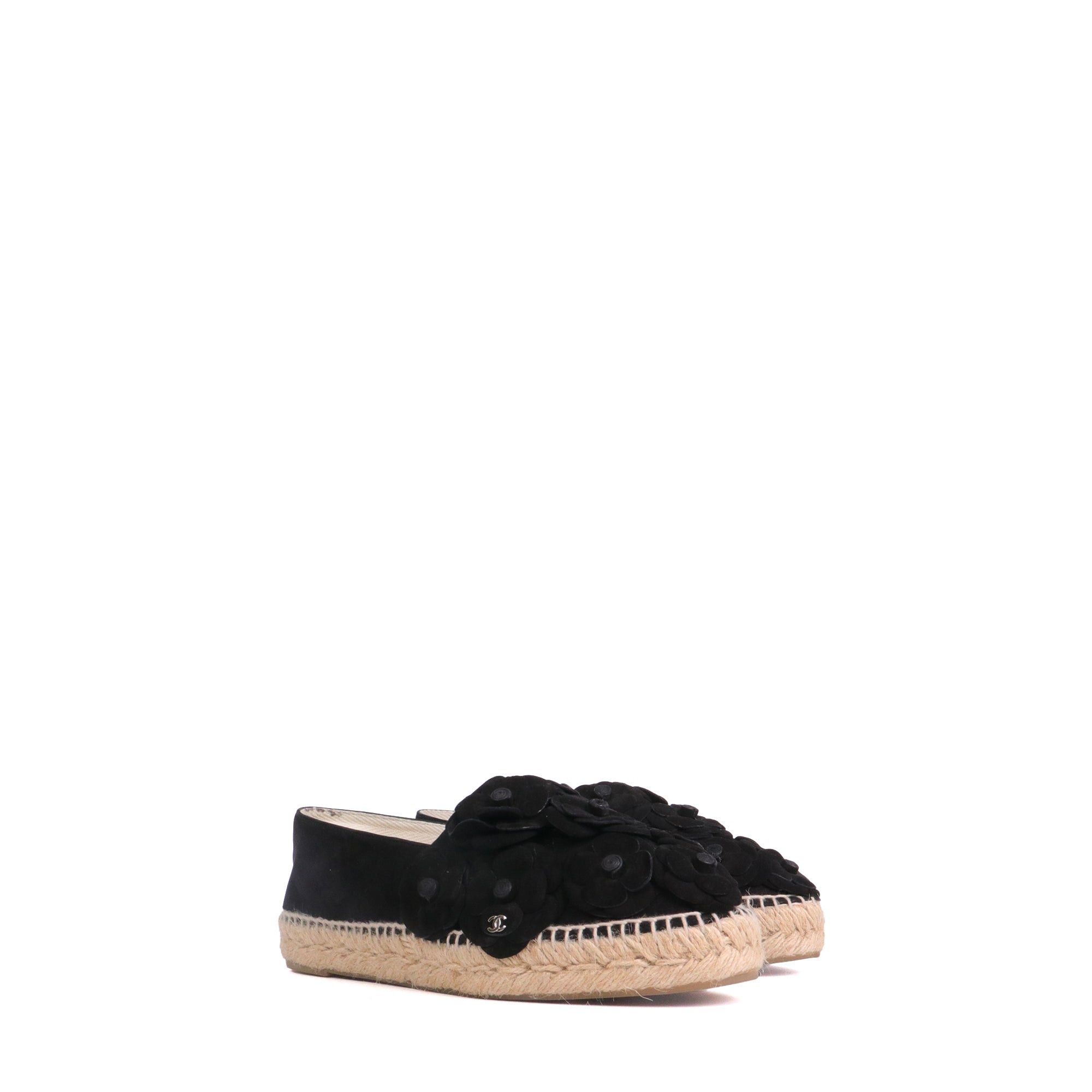 Chanel CHANEL - Chanel Camélia espadrilles in black suede (T38) Size US 7 / IT 37 - 1 Thumbnail