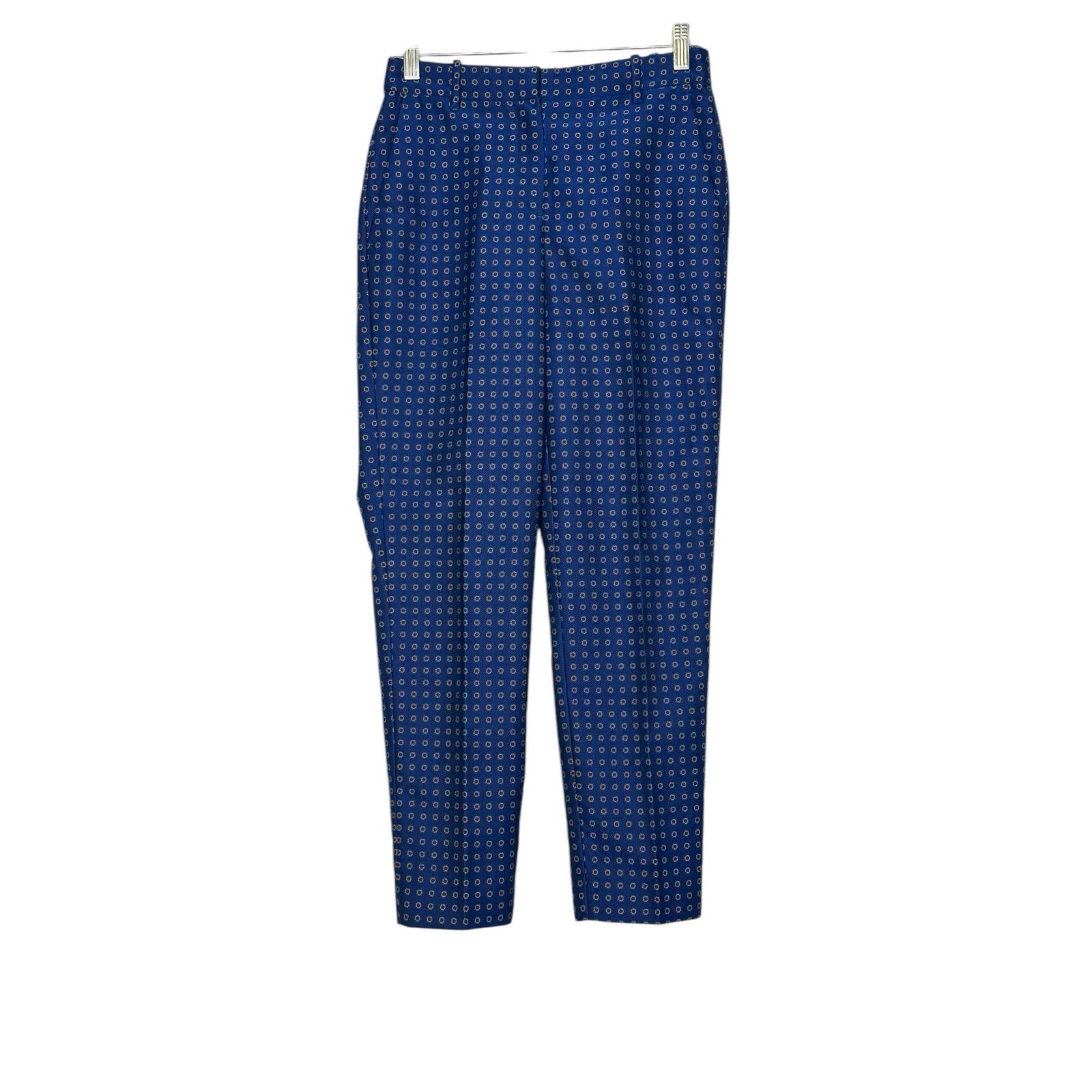 J.Crew J.Crew blue red floral dots dressy pants size small Size 28" / US 6 / IT 42 - 6 Thumbnail