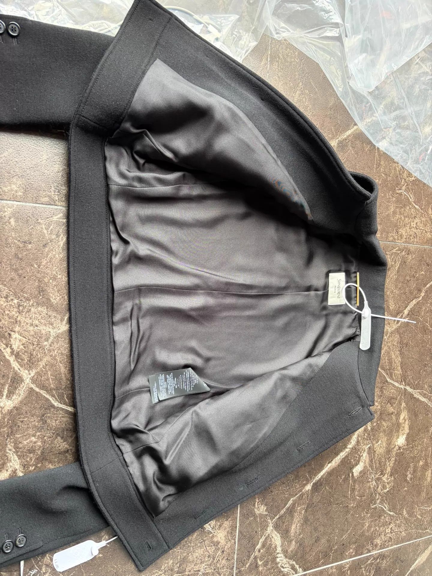 Saint Laurent Paris Saint Laurent Black Wool Short Jacket 38 Size S / US 4 / IT 40 - 3 Thumbnail