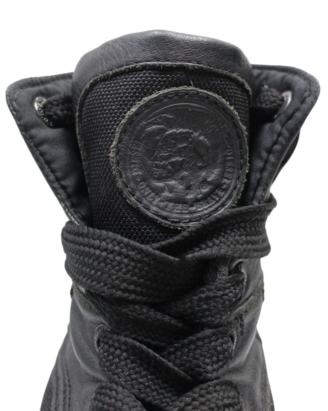 Diesel 2000S DIESEL “78” HIGH-TOP COMBAT LEATHER CANVAS SNEAKERS Size US 10 / EU 43 - 6 Thumbnail