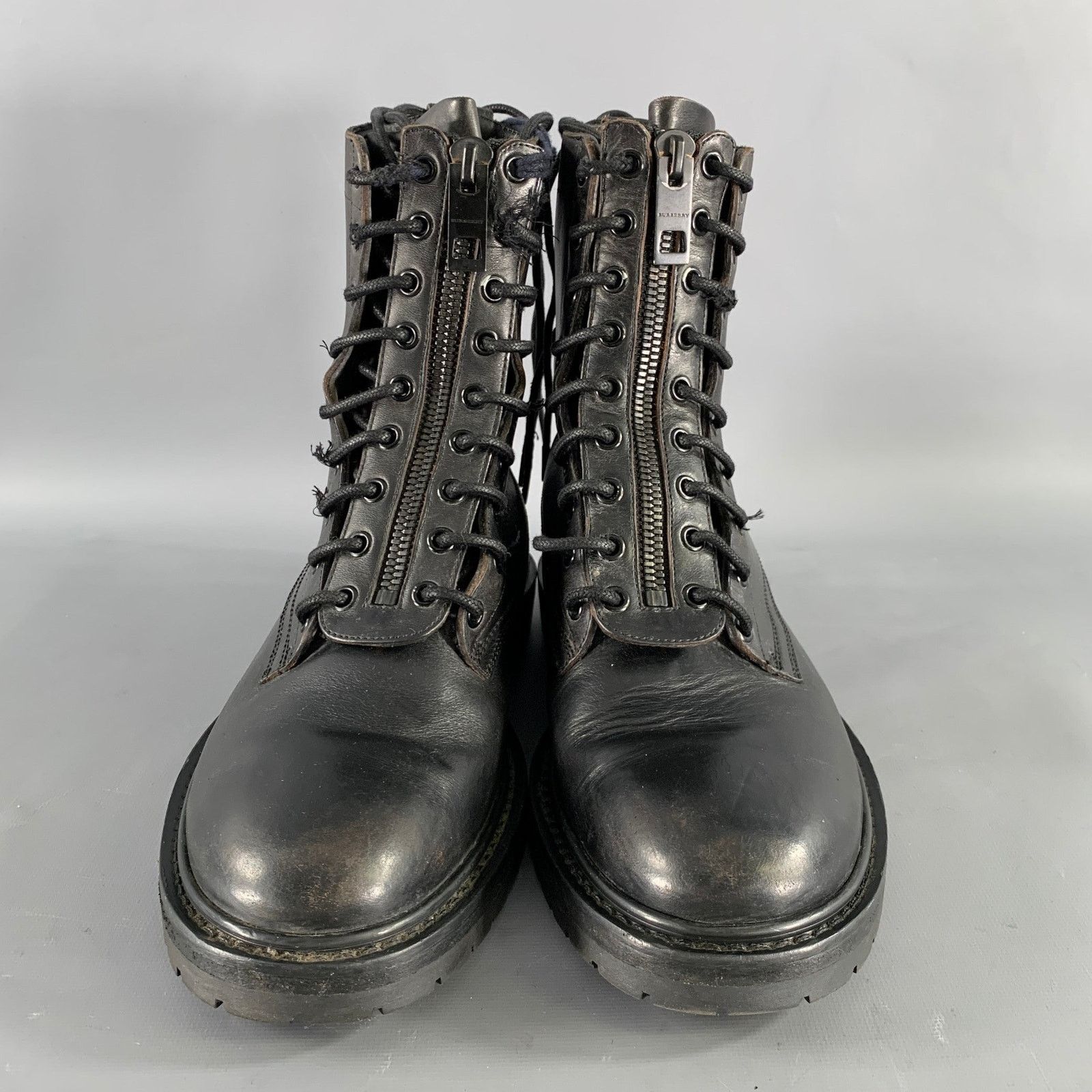 Burberry BURBERRY Size 8 Black Leather Lace Up Boots Size US 8 / EU 41 - 4 Thumbnail