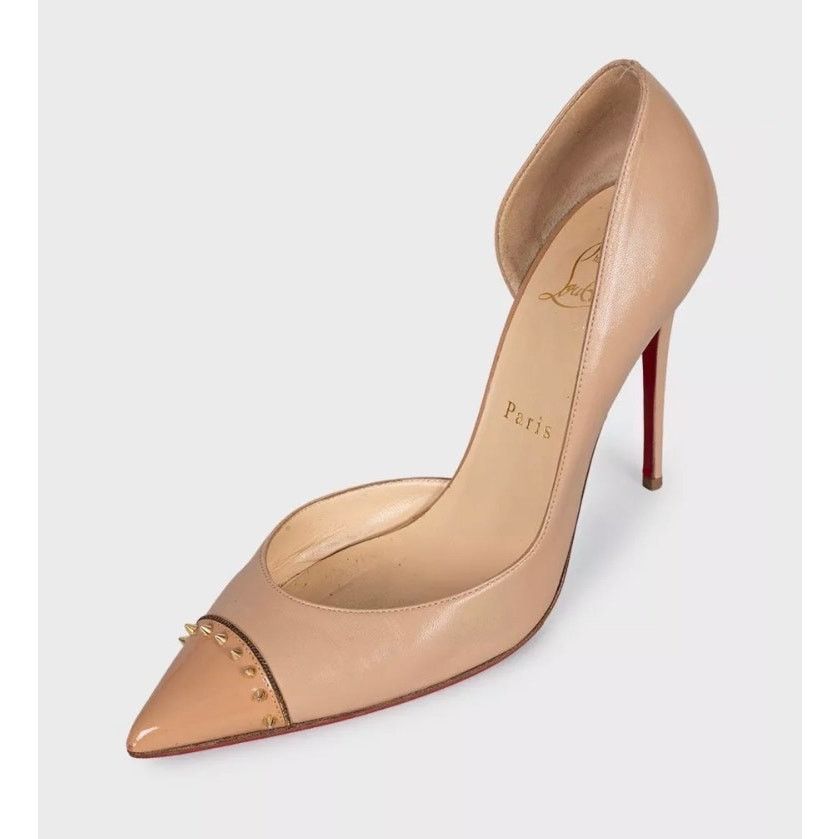 Christian Louboutin Christian Louboutin Culturella Beige Spike Pumps Sz.38 Size US 7 / IT 37 - 3 Thumbnail