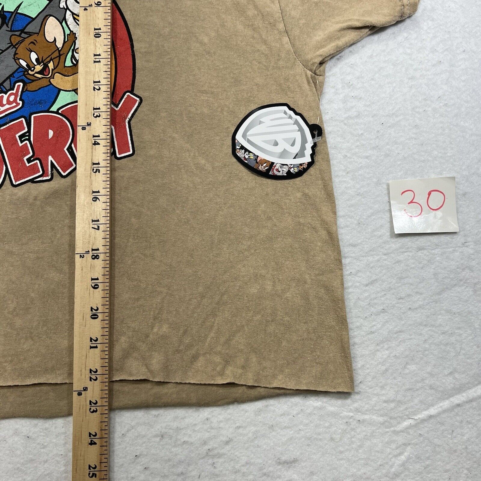 Warner Bros Tom & Jerry XL Cropped Graphic T Shirt Beige Pullover Top Size XL / US 12-14 / IT 48-50 - 8 Thumbnail