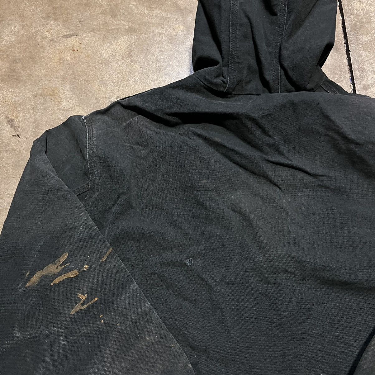 Carhartt Vintage Carhartt Hooded Active Jacket Black Faded Distressed Size US XXL / EU 58 / 5 - 10 Thumbnail