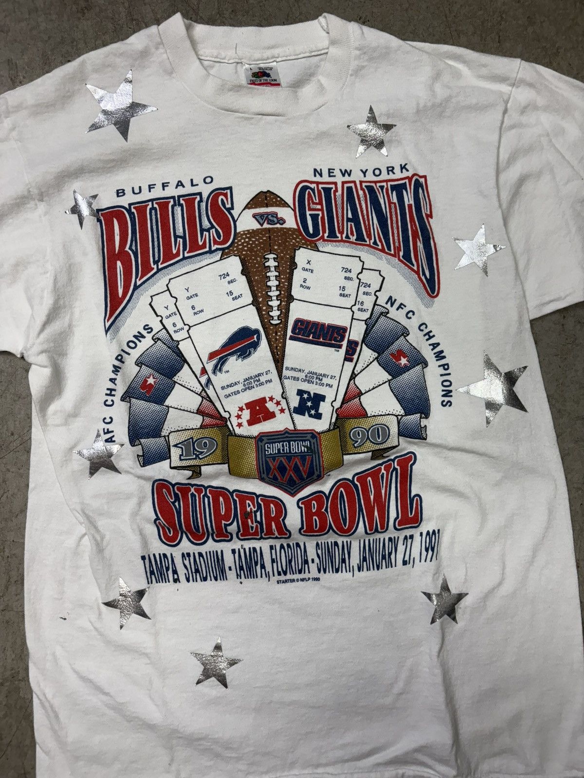 NFL Vintage Buffalo Bills New York Giants Super Bowl T-Shirt Size US L / EU 52-54 / 3 - 2 Thumbnail