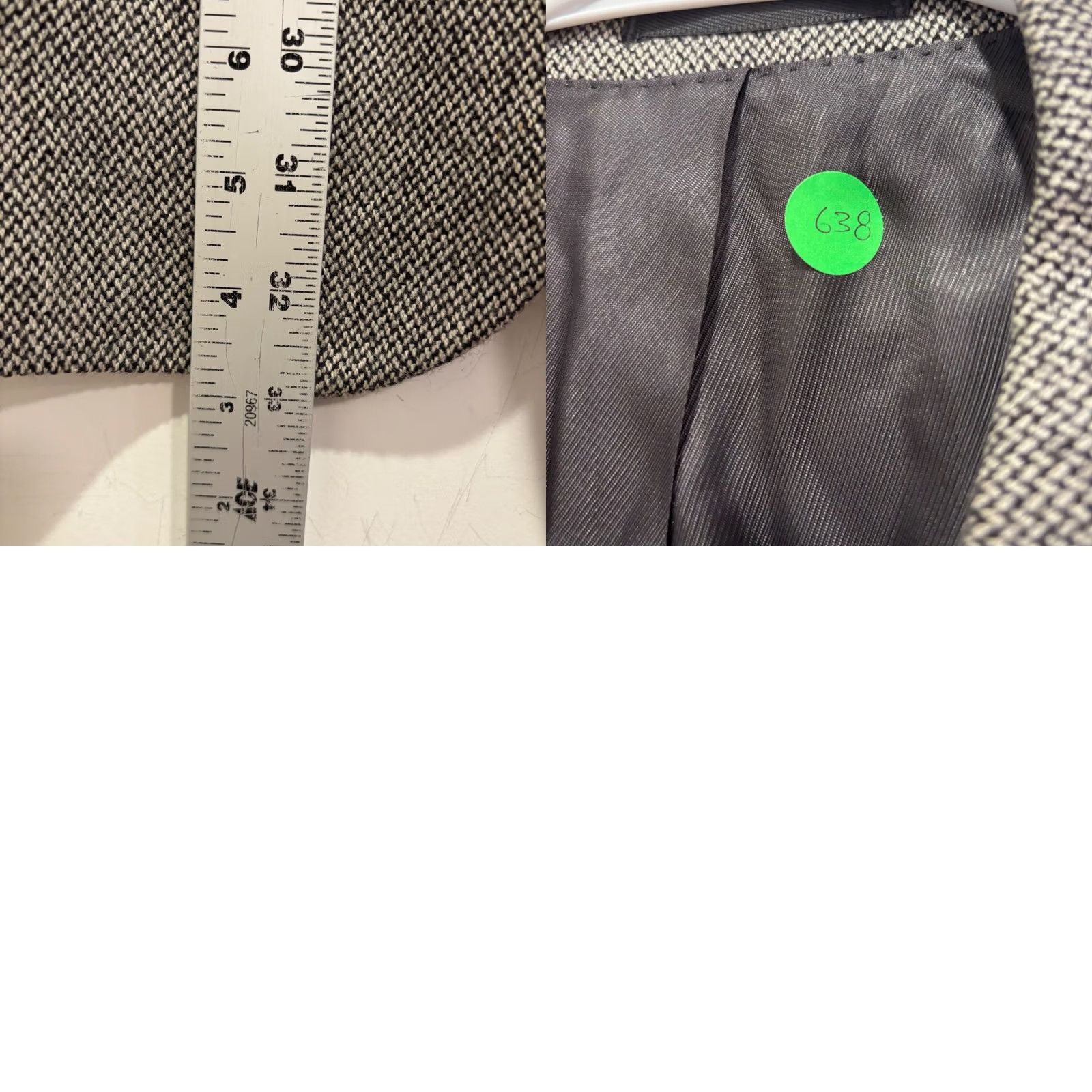 Burton Burton Grey Tweed Wool 3-Button Sport Coat Blazer Mens Size 46R - 8 Thumbnail