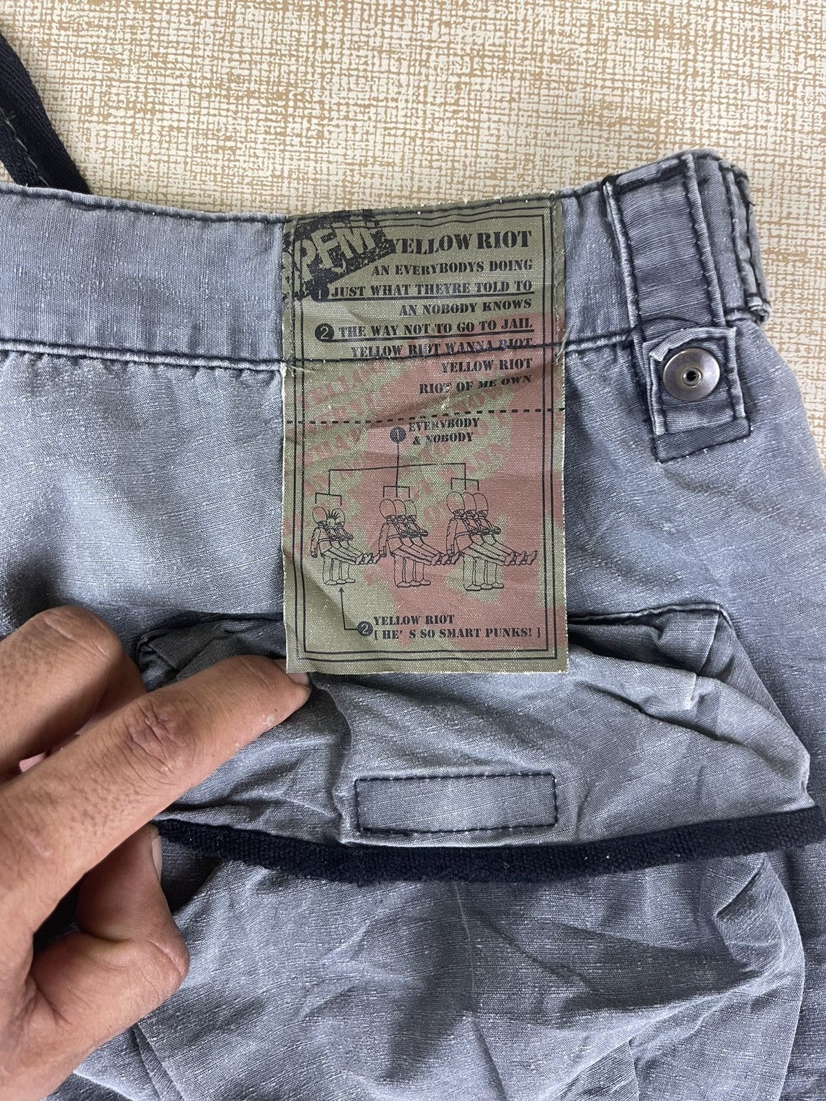 Vintage PPFM Yellow Riot Punks! Bondage Multipocket Pants