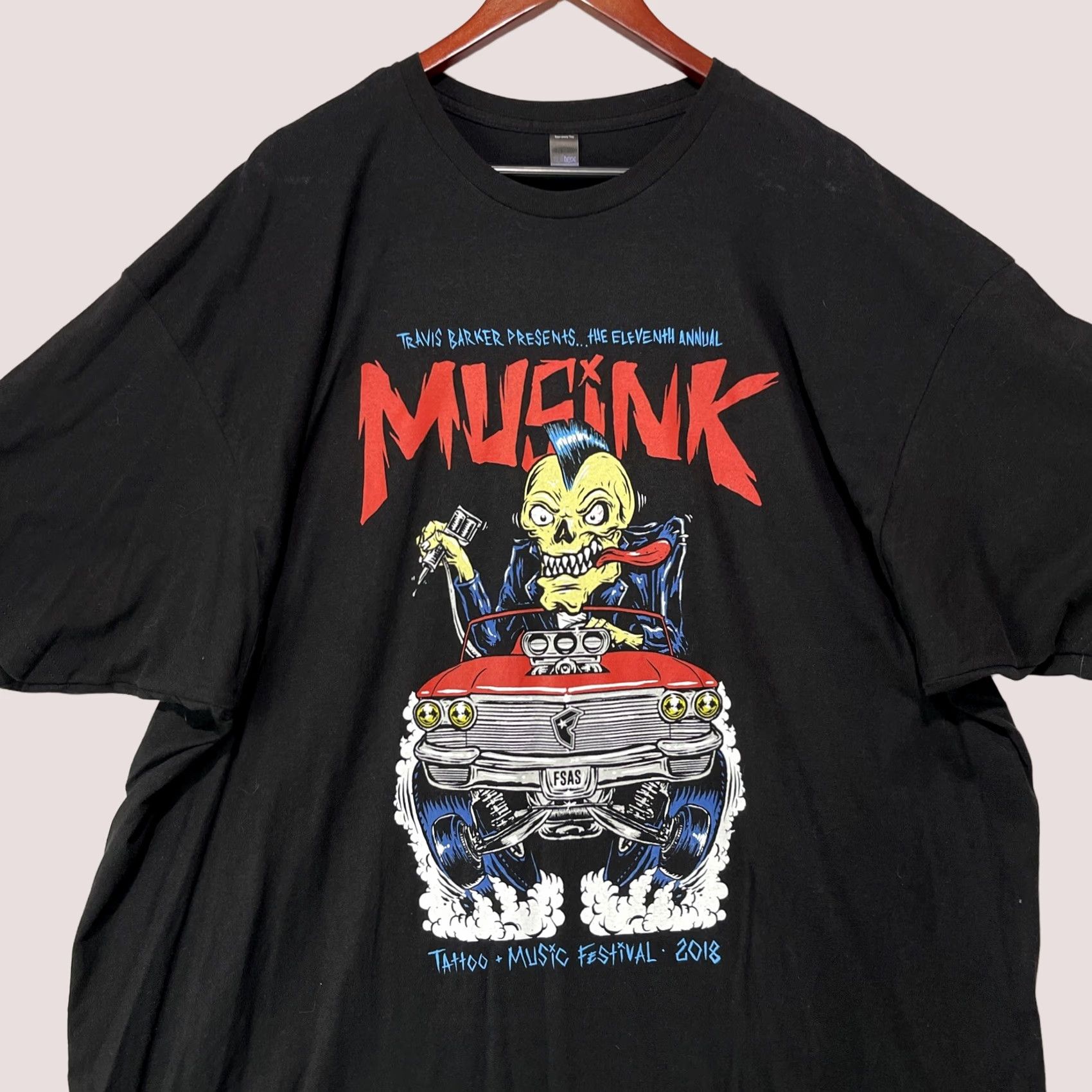 Tultex Travis Barker Shirt Mens 3XL Black Musink Tattoo Music Festival 2018 Concert T-Shirt Graphic Print Crew Neck Short Sleeve Tultex Mens Shirt Size US XXL / EU 58 / 5 - 1 Thumbnail
