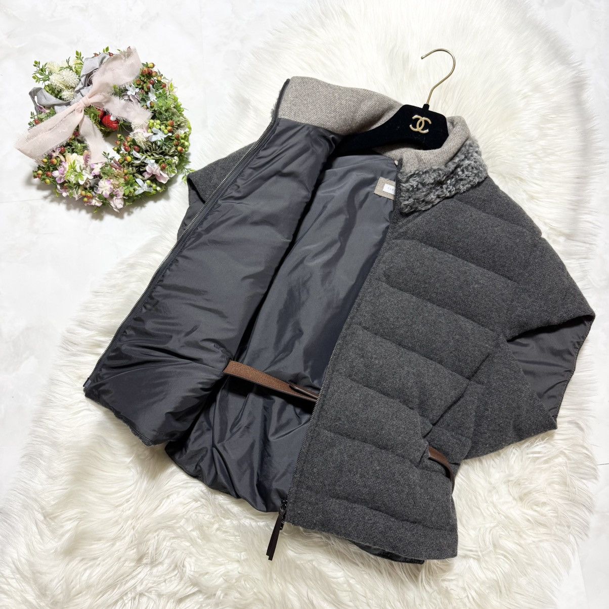 Fabiana Filippi Fabiana Filippi fur collar, belted Puffer Down jacket Size S / US 4 / IT 40 - 6 Thumbnail