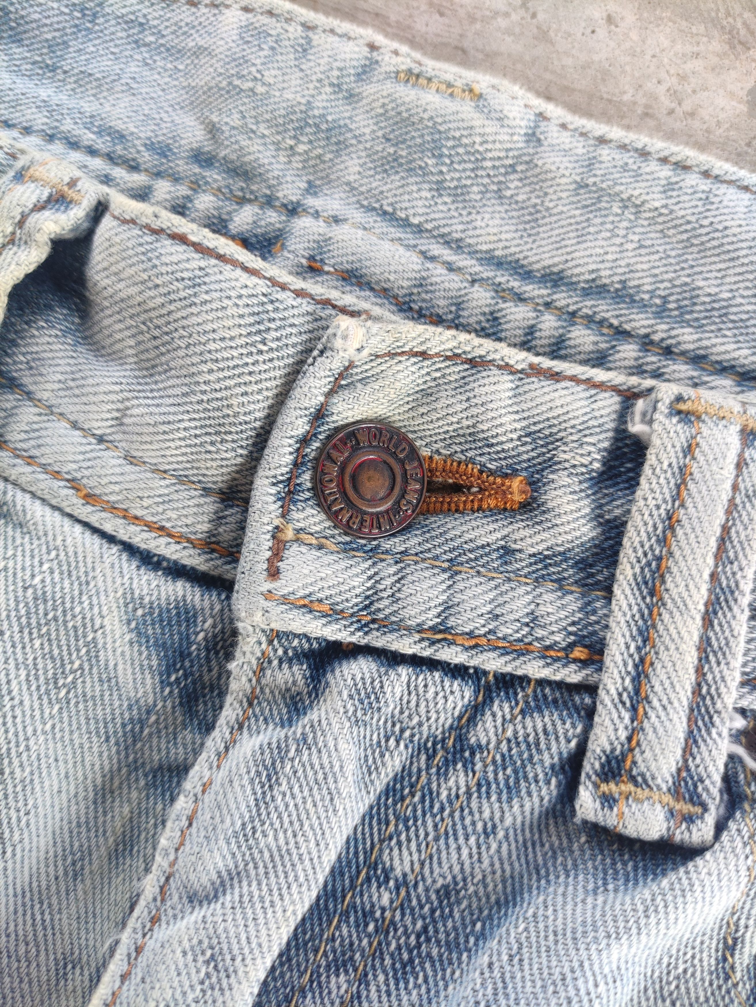 Japanese Brand Vintage Japanese Baggy Jean Distressed Faded Denim Size US 35 - 5 Thumbnail