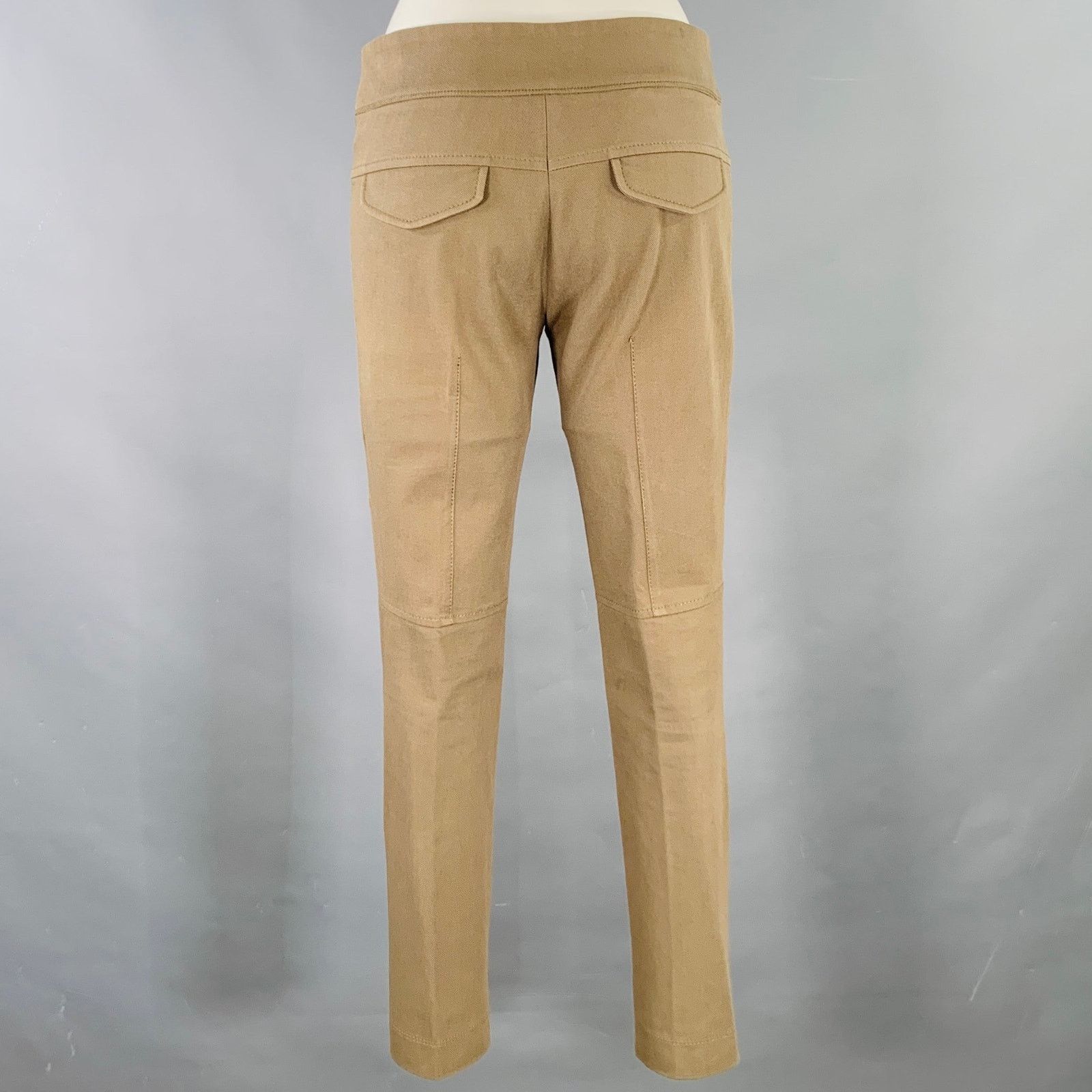 Brunello Cucinelli Size 4 Brown Cotton Blend Twill Flat Front Casual Pants Size 27" / US 4 / IT 40 - 3 Thumbnail