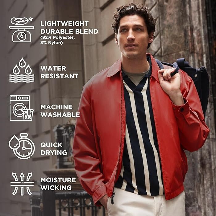 London Fog London Fog Mens Auburn Golf Jacket M Medium Chili Red Zip Fr Size US M / EU 48-50 / 2 - 6 Thumbnail