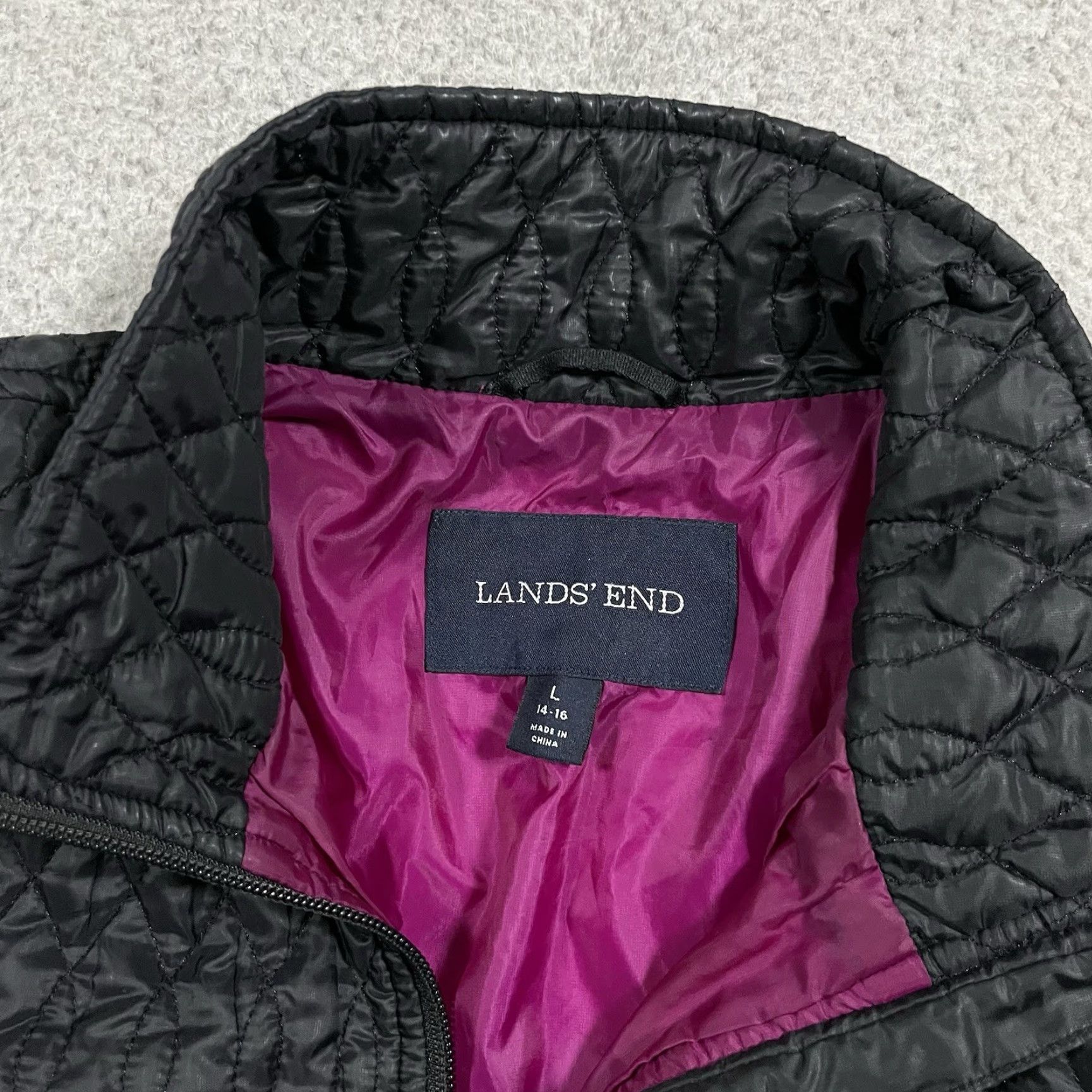 Lands' End Lands' End Jacket Womens L Primaloft Diamond Quilted Insulated Full Zip Packable Black Size L / US 10 / IT 46 - 4 Thumbnail
