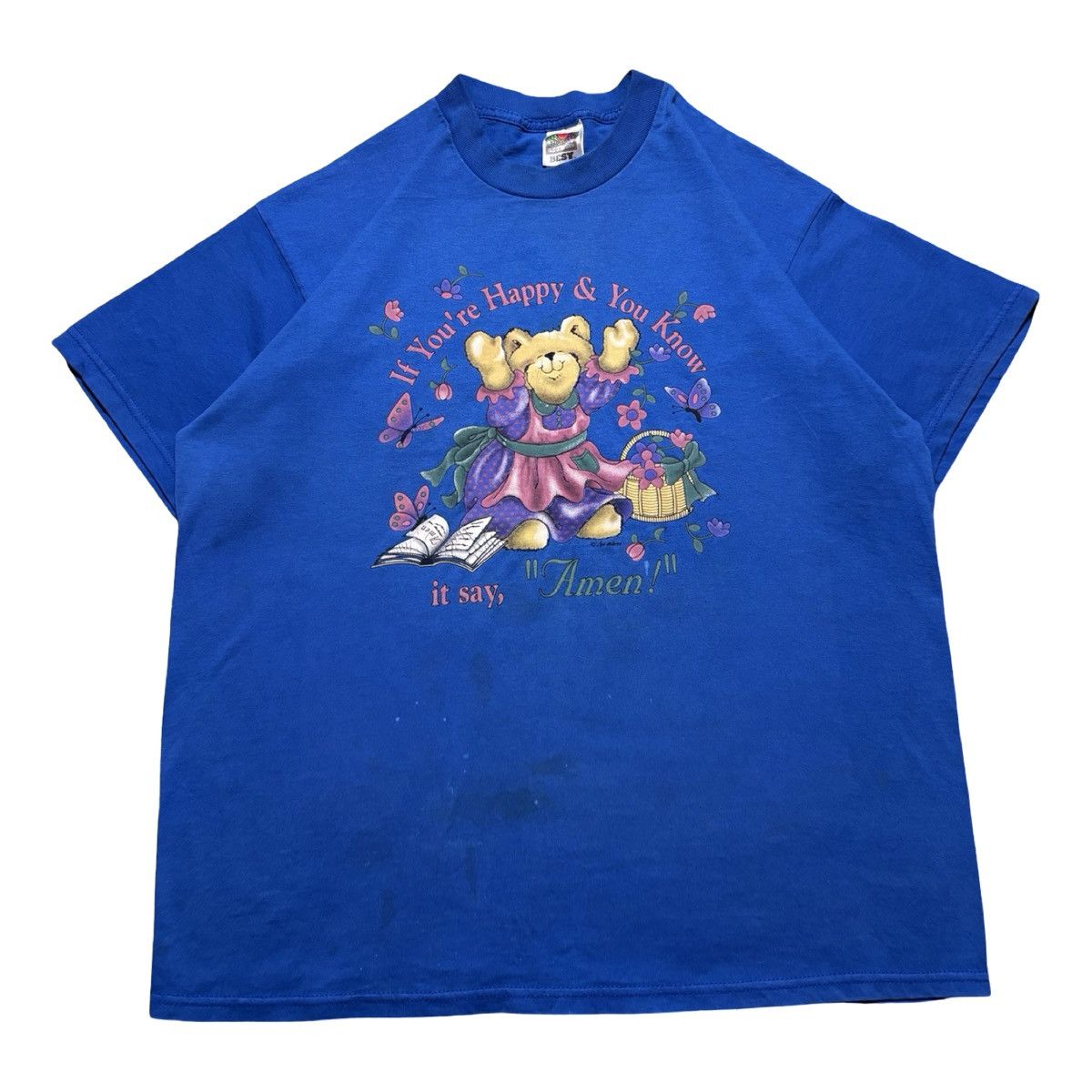 Other Vintage 90s If you happy and you know it teddy bear t shirt Size US XL / EU 56 / 4 - 1 Thumbnail