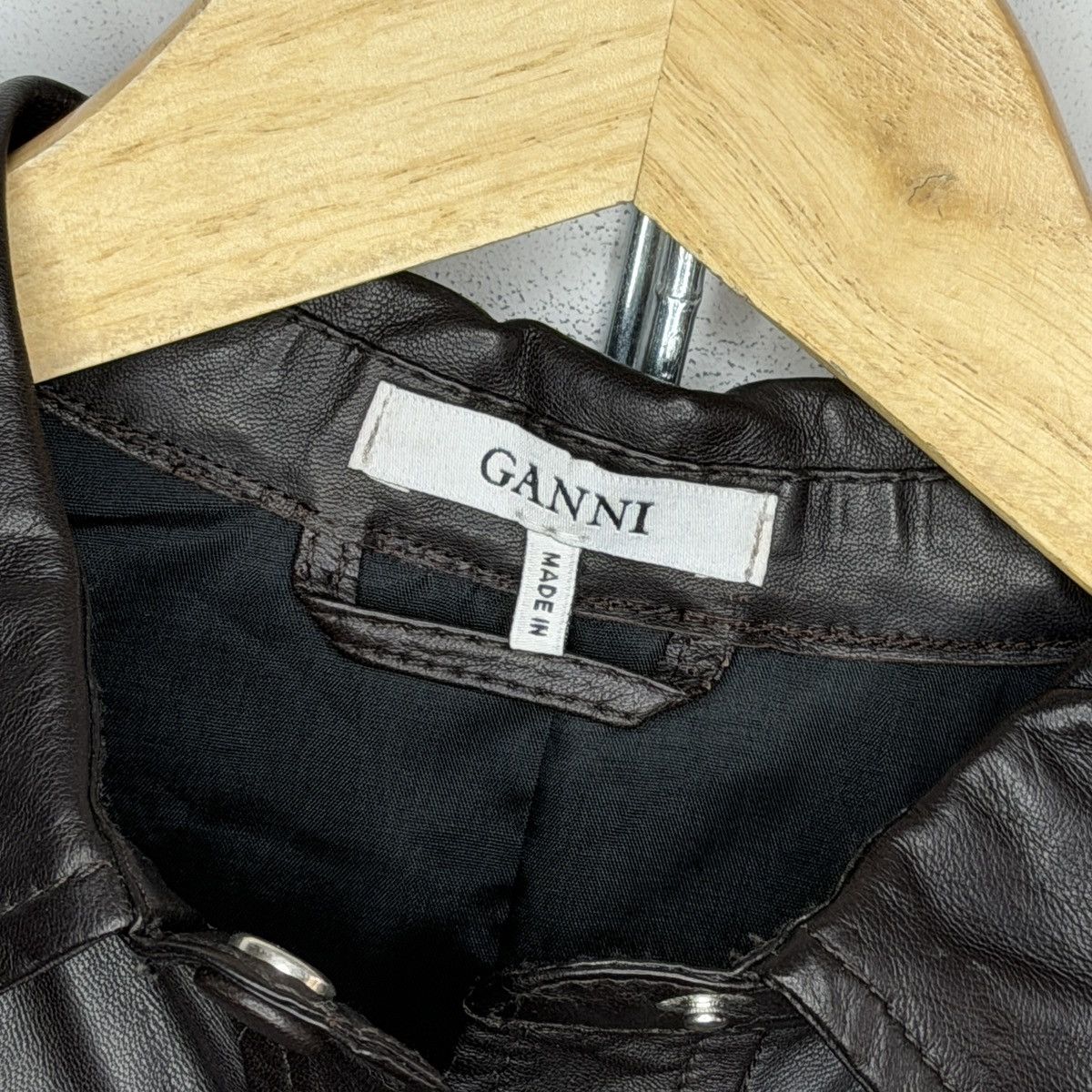 Ganni Ganni Lamb leather snap button shirt Size S / US 4 / IT 40 - 5 Thumbnail