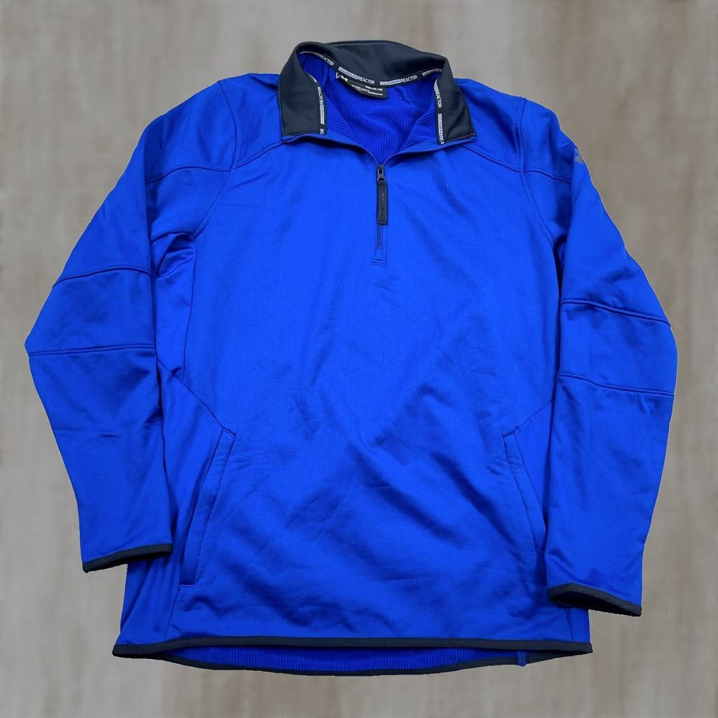 Under Armour Under Armour ColdGear Reactor Sweater Men Medium Royal Blue Pullover Quarter Zip Size US M / EU 48-50 / 2 - 1 Thumbnail