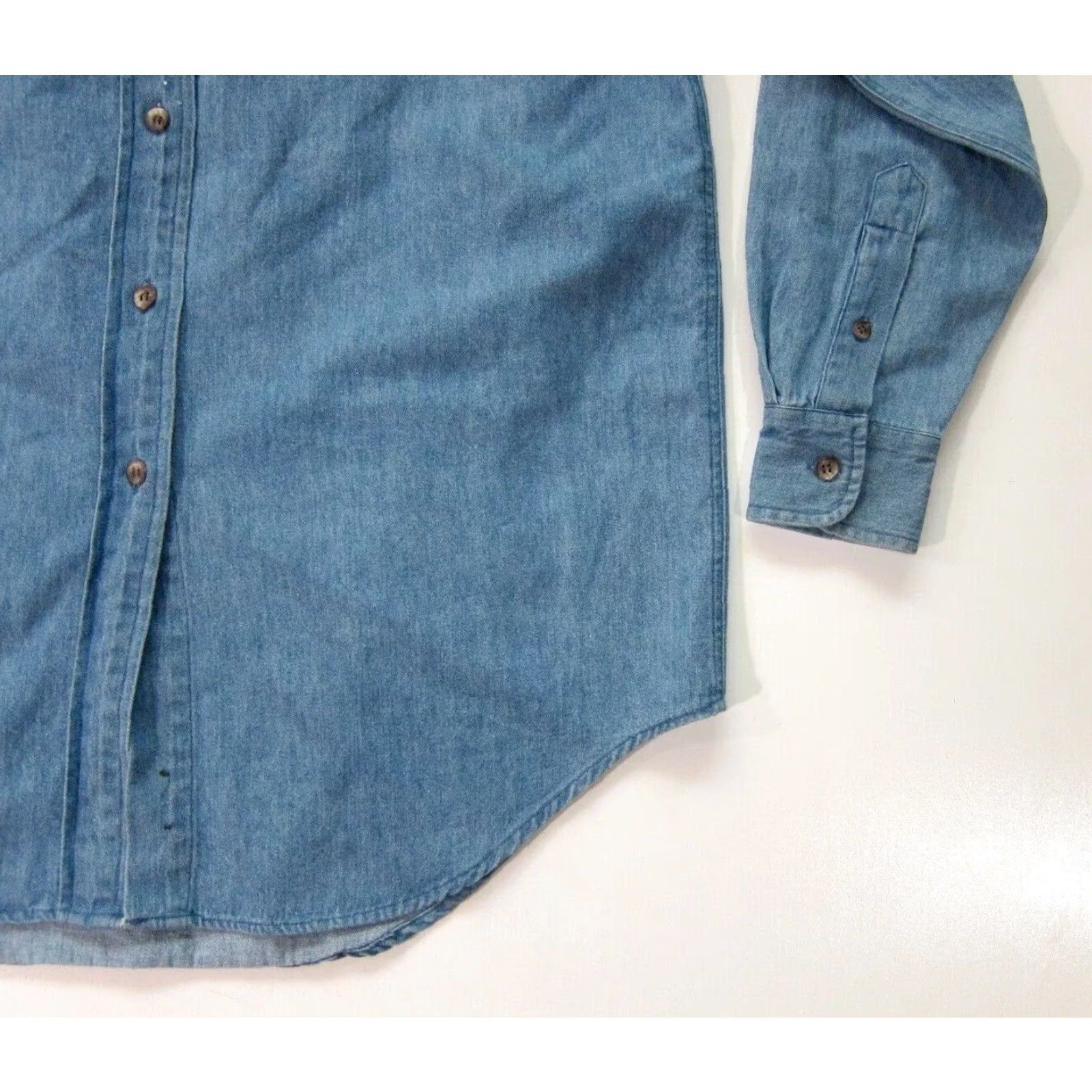 Vintage VINTAGE Cambridge Dry Goods Cotton Blue Denim Floral Beaded Western Shirt M-L Size M / US 6-8 / IT 42-44 - 6 Thumbnail