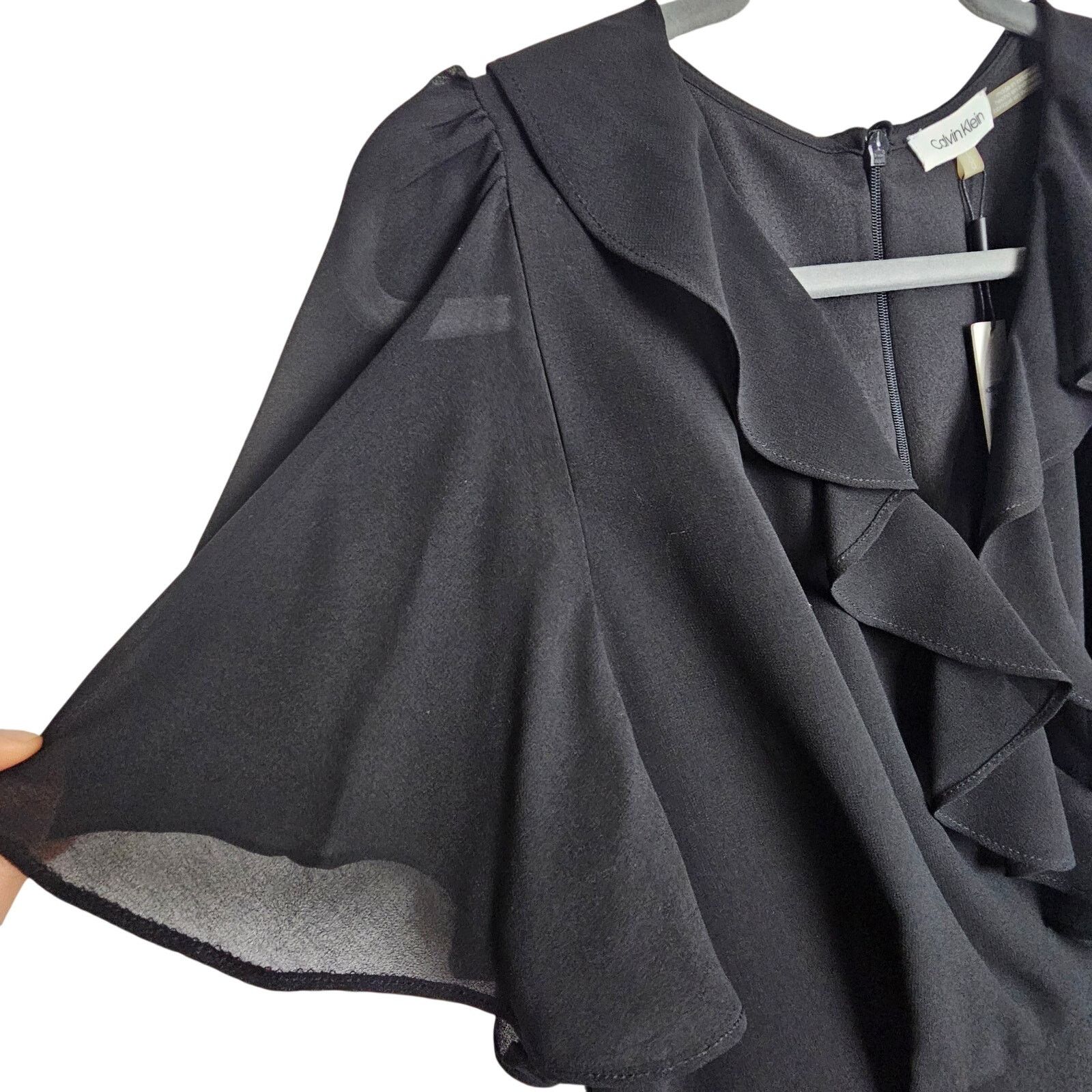 Calvin Klein Calvin Klein Womens Ruffle Surplice Blouse Classic Size L Size L / US 10 / IT 46 - 4 Thumbnail
