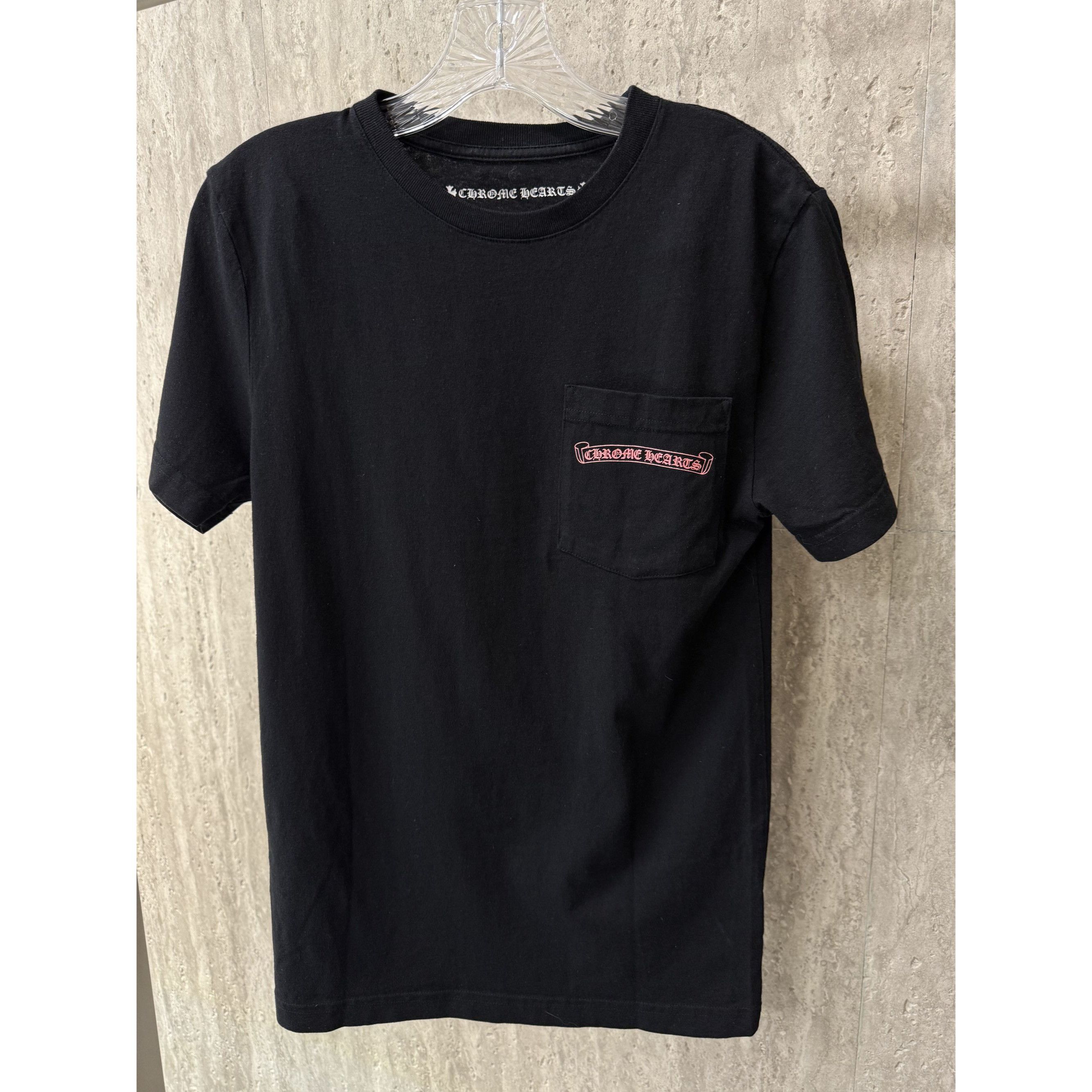 Chrome Hearts Chrome Hearts Black Graphic Tee W/ Pocket & Smile Design Bac Size S / US 4 / IT 40 - 1 Thumbnail