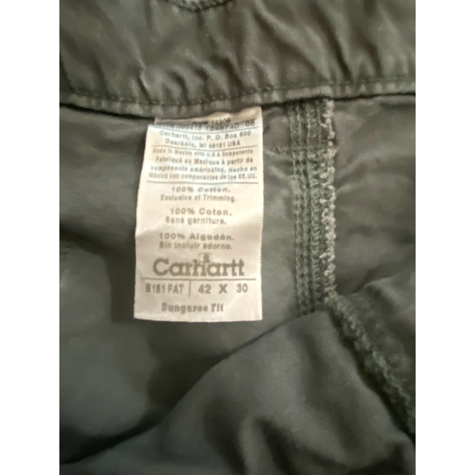 Carhartt CARHARTT MEN'S 42 X 30 Gray ORIGINAL DUNGAREE FIT CARPENTER PANTS Jeans Pants Mens Size 42 Grey Carpenter Pockets 30 Inseam Size US 42 / EU 58 - 3 Thumbnail