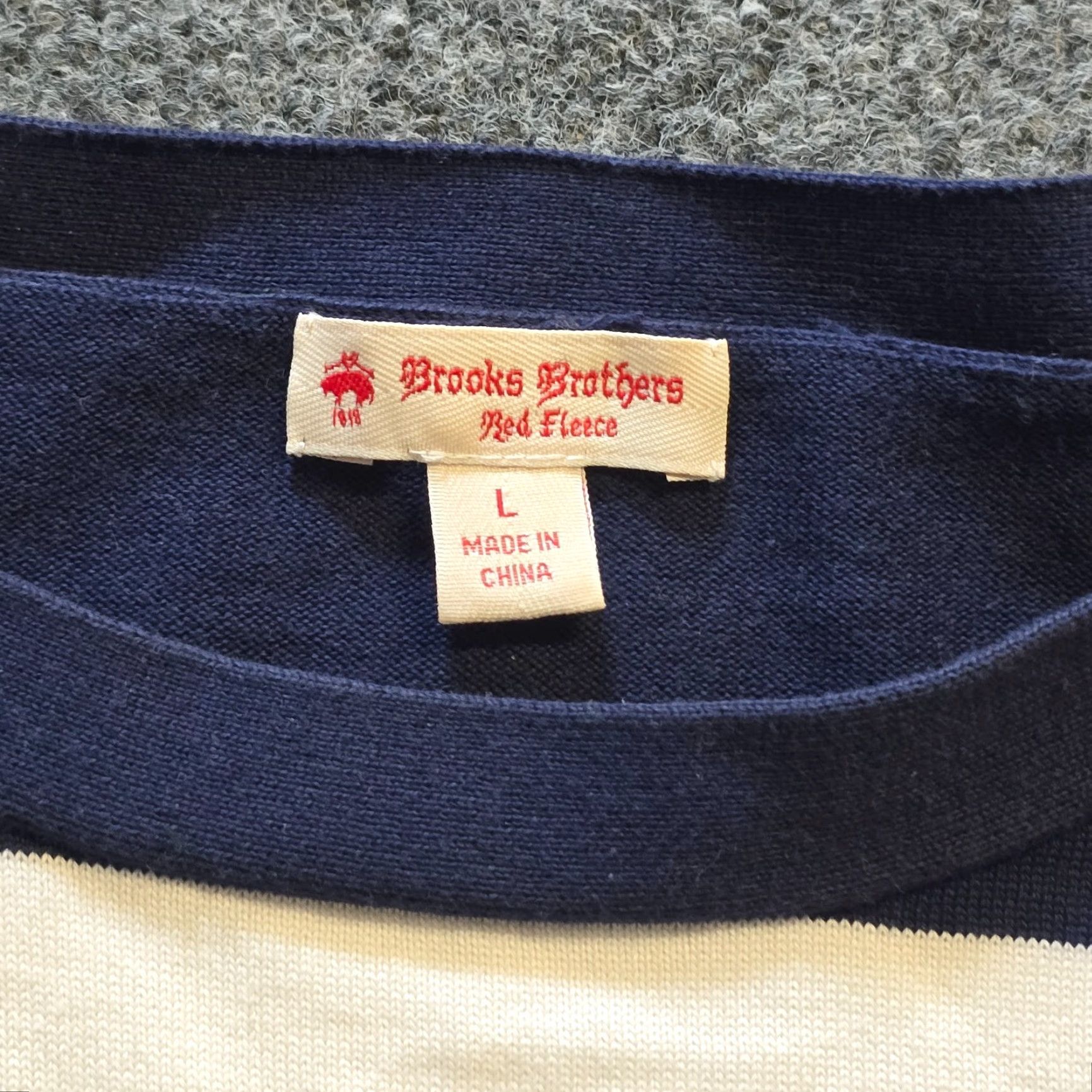 Brooks Brothers Brooks Brothers Top Womens Size L Blue Red Rugby Stripe Boat Neck Casual Shirt Knit Cotton Regular Modern Classic Womens Size L / US 10 / IT 46 - 3 Thumbnail