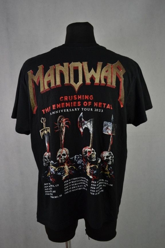 Band Tees × Vintage MANOWAR Crushing The Enemies Of Metal Anniversary Tour 2023 Size US L / EU 52-54 / 3 - 2 Thumbnail