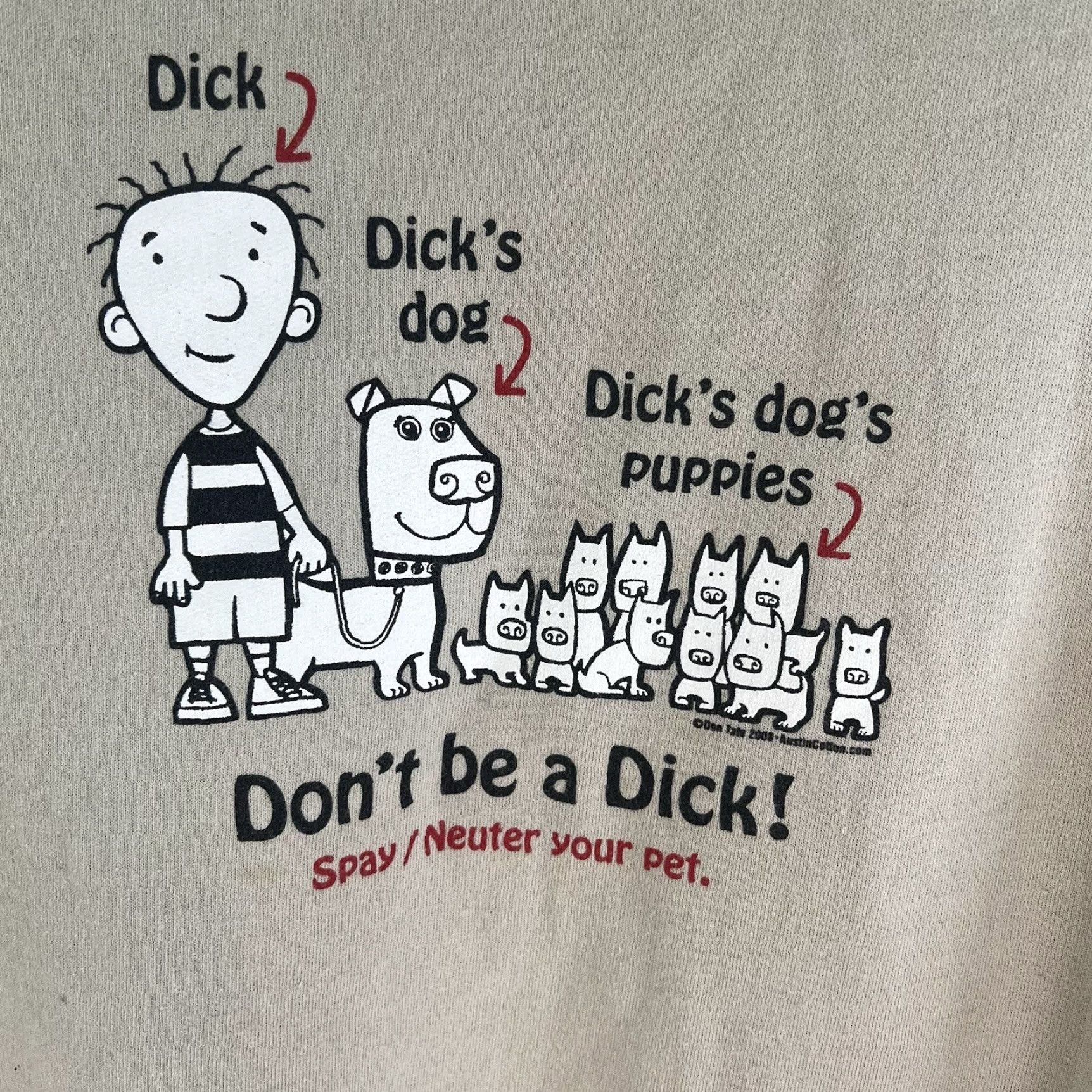 Gildan Don't Be a Dick Spay & Neuter Your Dogs Sweatshirt Mens 2XL Beige Snoopy Graphic Gildan Heavyweight Pullover Dog Theme Size US XXL / EU 58 / 5 - 2 Thumbnail